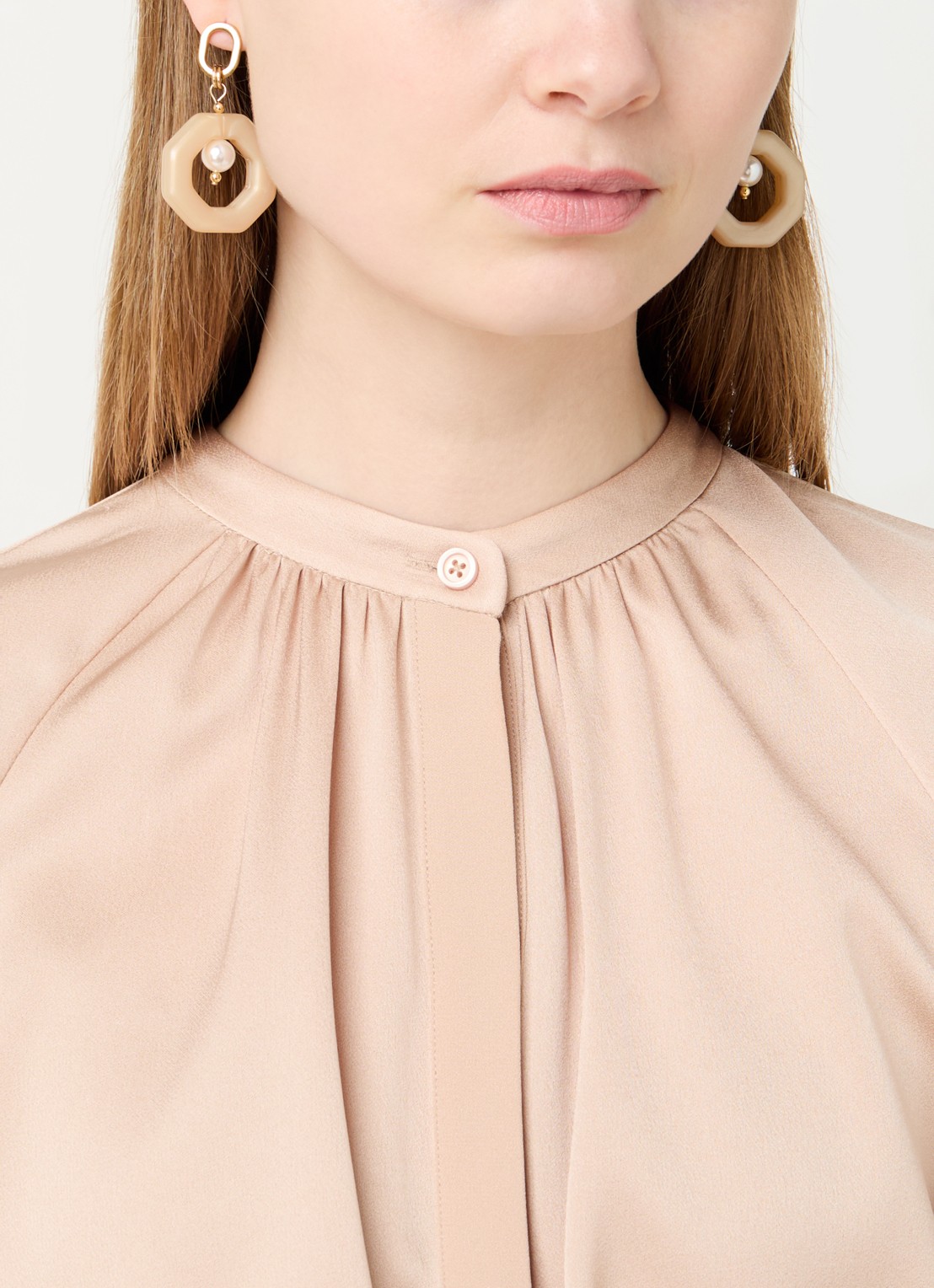 Camps & Camps Eternal Beads oorhangers verguld - voorkant 2 beige