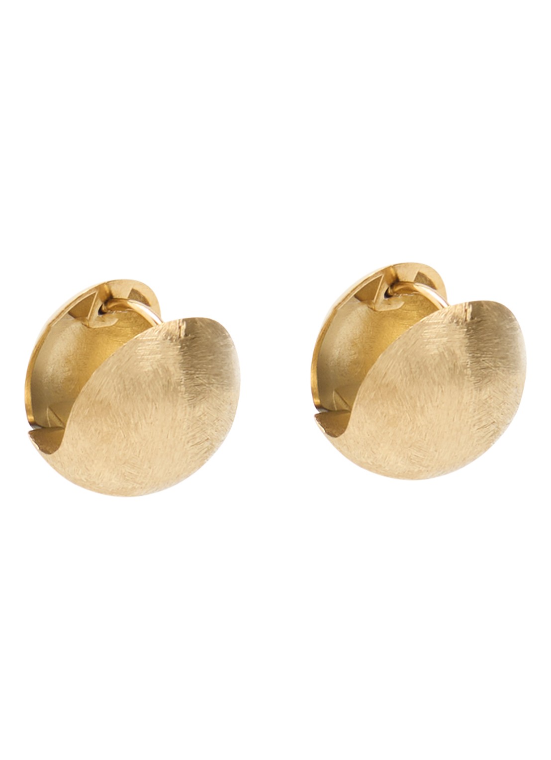 Camps & Camps Matte Huggy oorringen verguld - voorkant goud