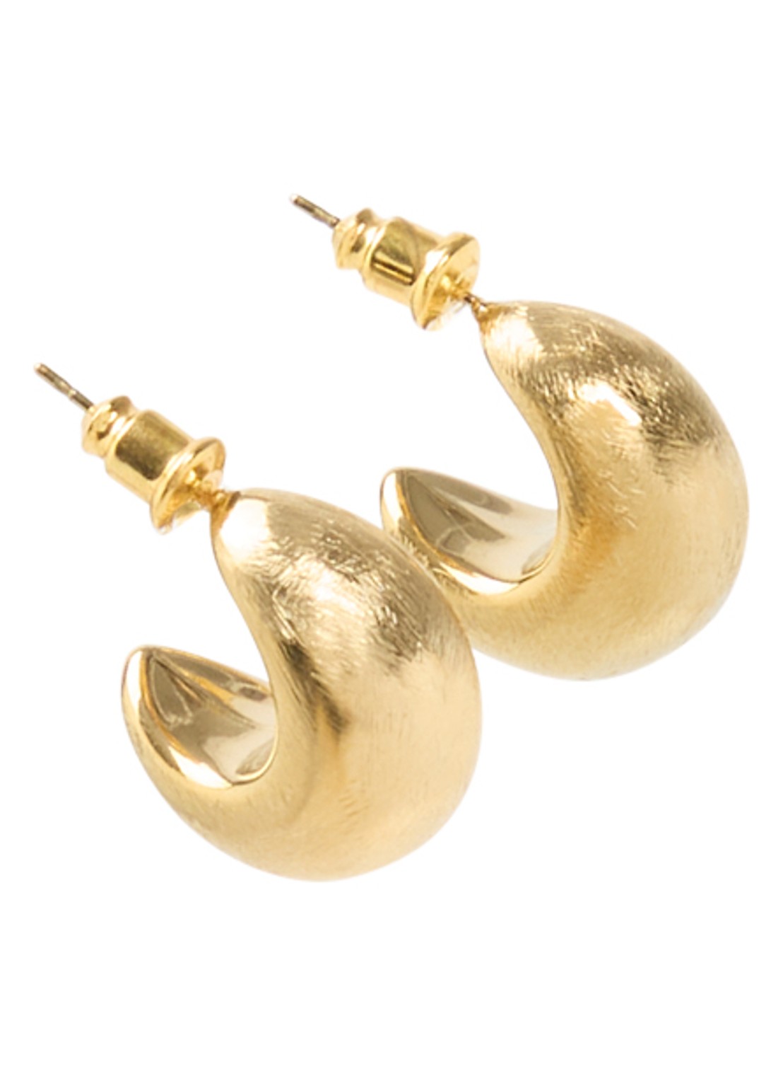 Camps & Camps Matte Plain oorstekers verguld - voorkant 2 goud