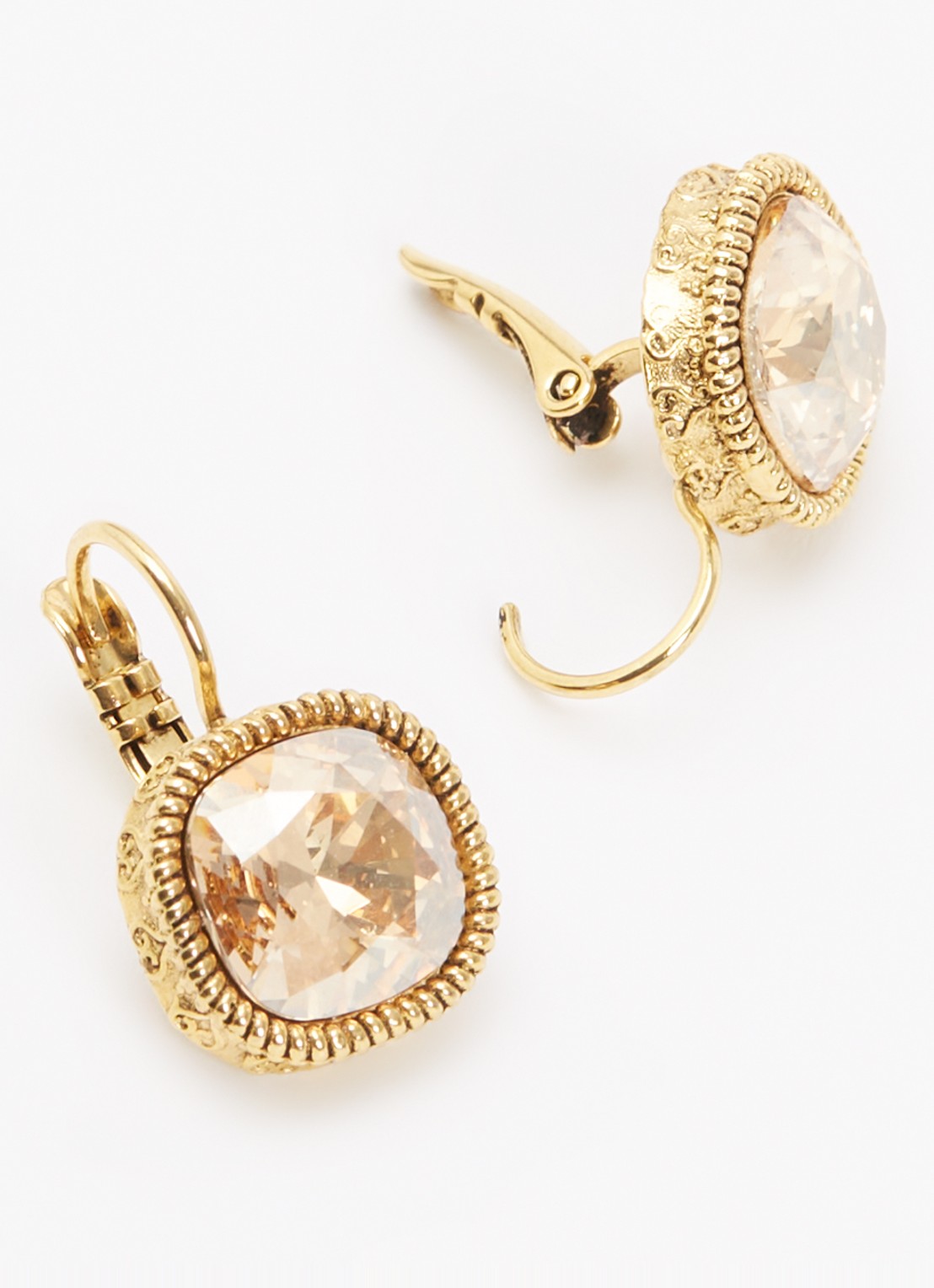 Camps & Camps Oorhangers met Swarovski kristal verguld - detail 3 goud