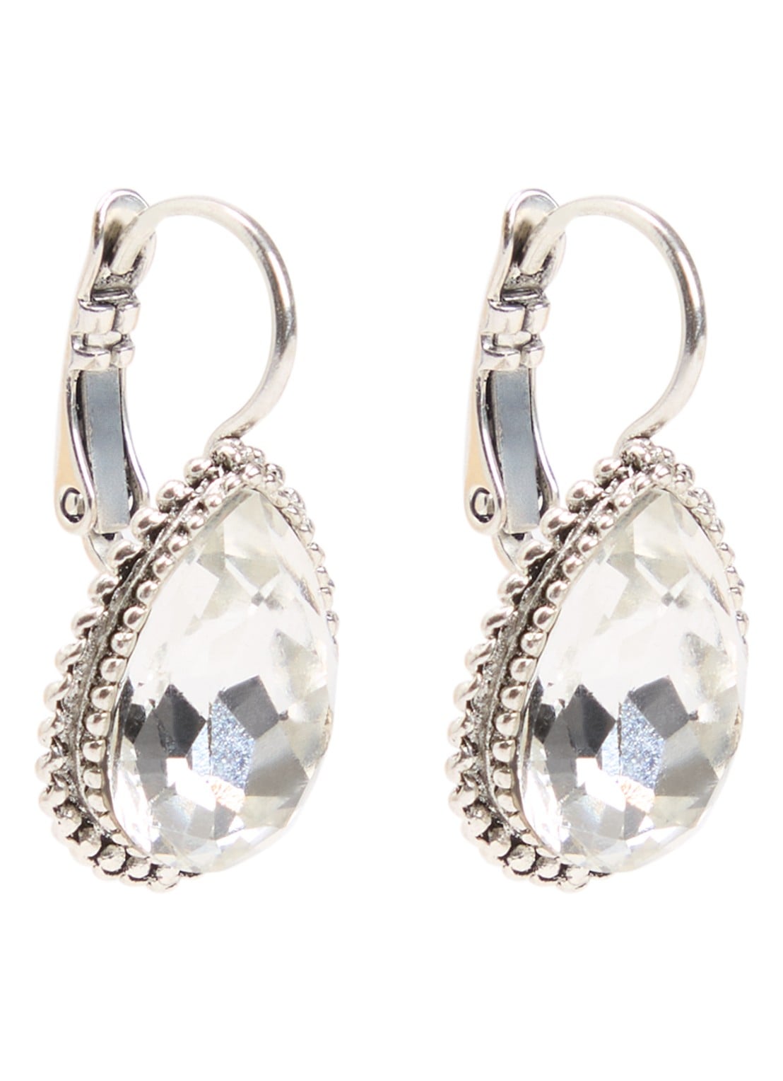 Camps & Camps Oorhangers met Swarovski kristal verzilverd - voorkant 2 zilver