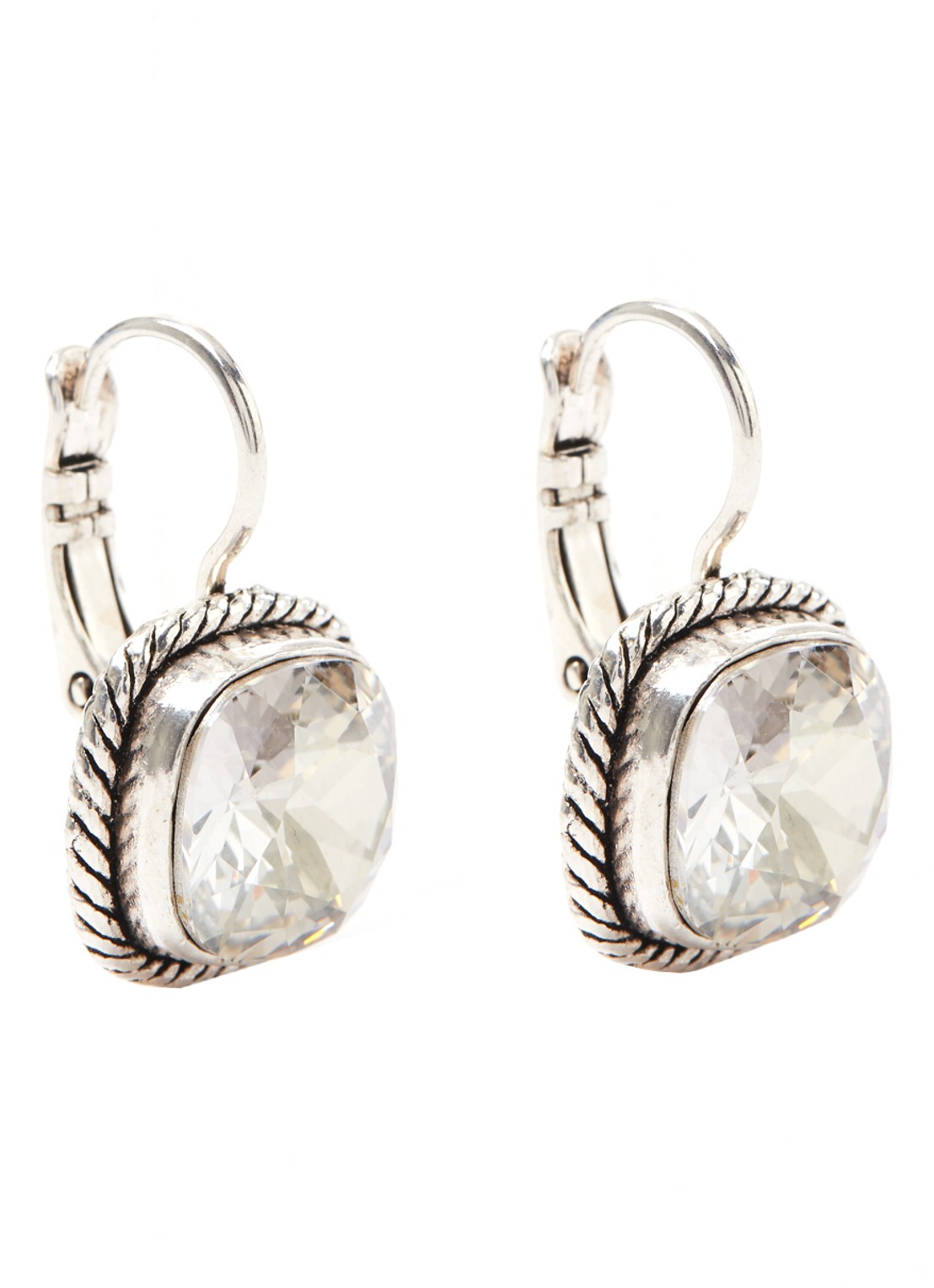 Camps & Camps Oorsteker met Swarovski kristal 1A904 - voorkant zilver