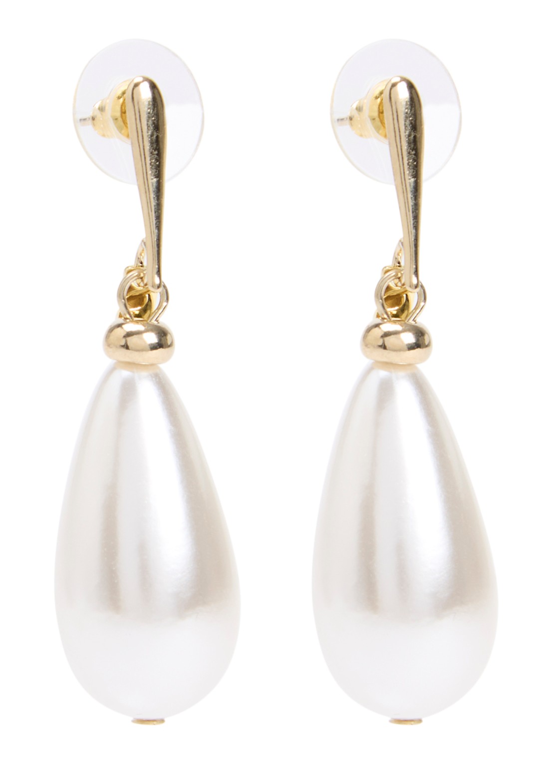 Camps & Camps Pearly Drops oorstekers verguld - voorkant parelmoer