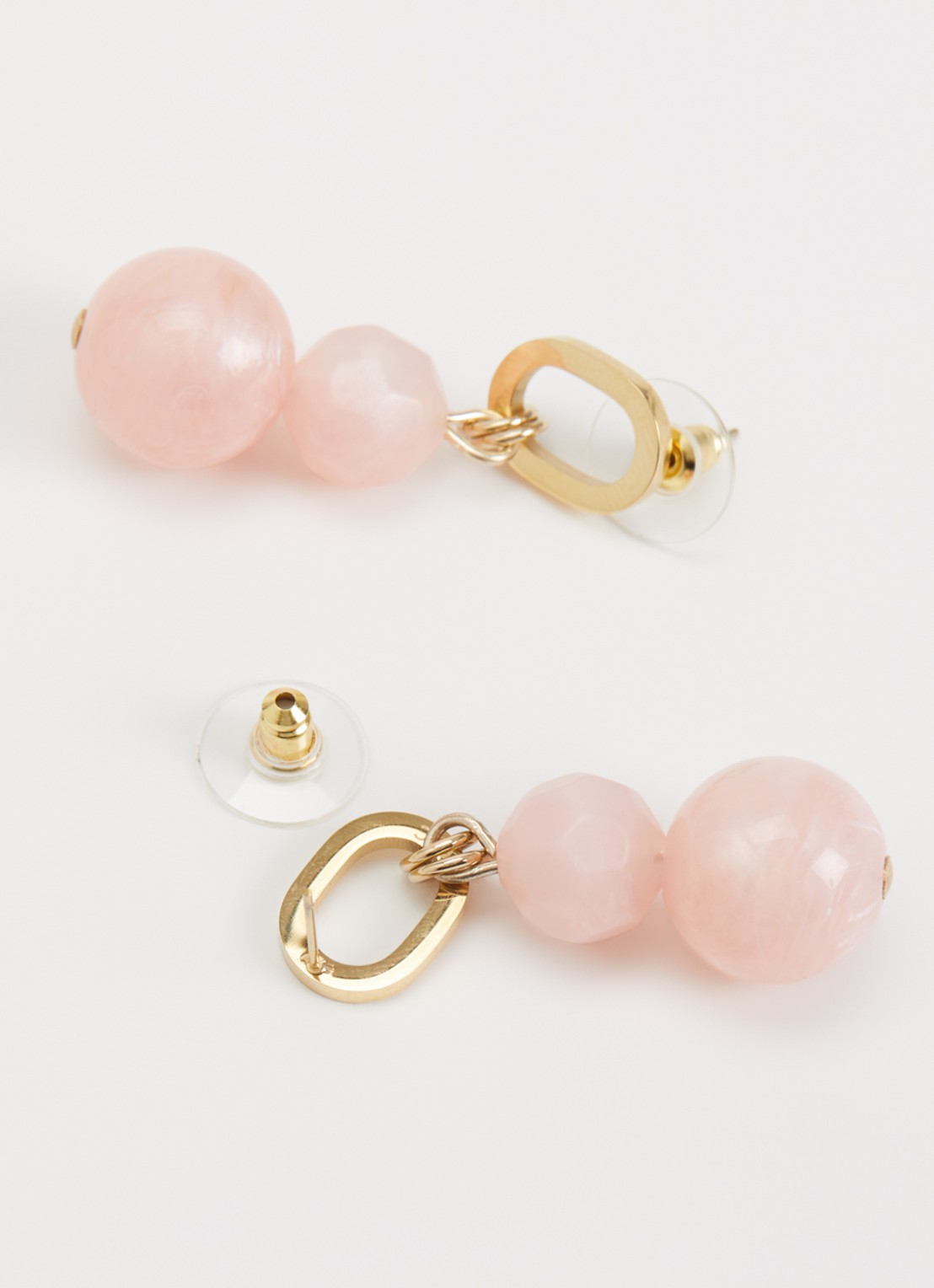 Camps & Camps Soft Cloud oorstekers verguld - detail lichtroze