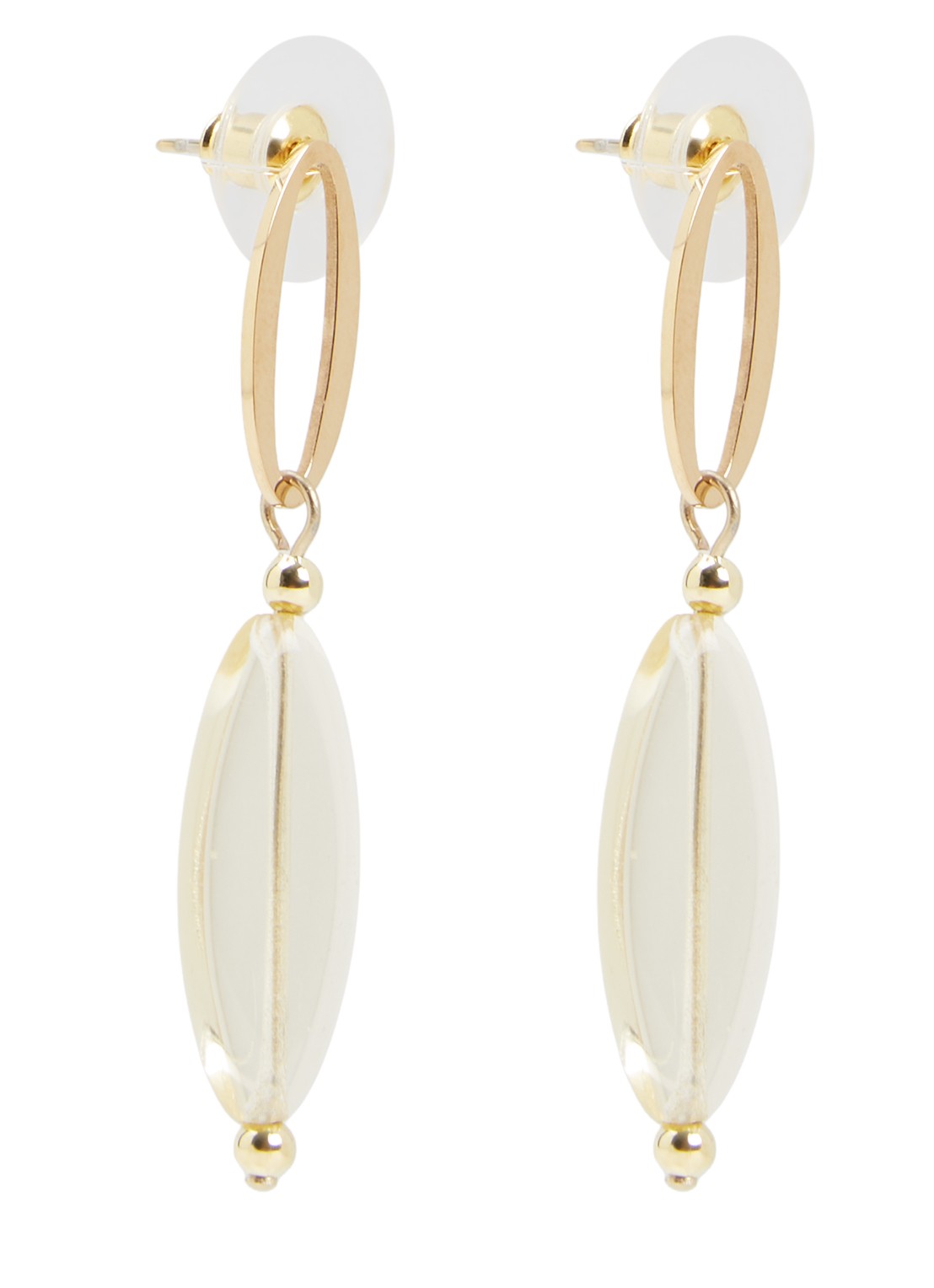 Camps & Camps Summer Chique Droplets oorstekers verguld - voorkant beige
