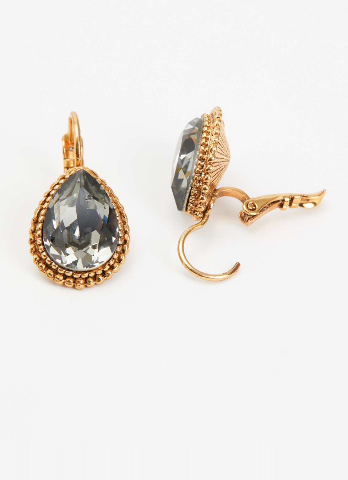 Camps & Camps Swarovksi Druppel oorhanger verguld - detail 2 goud