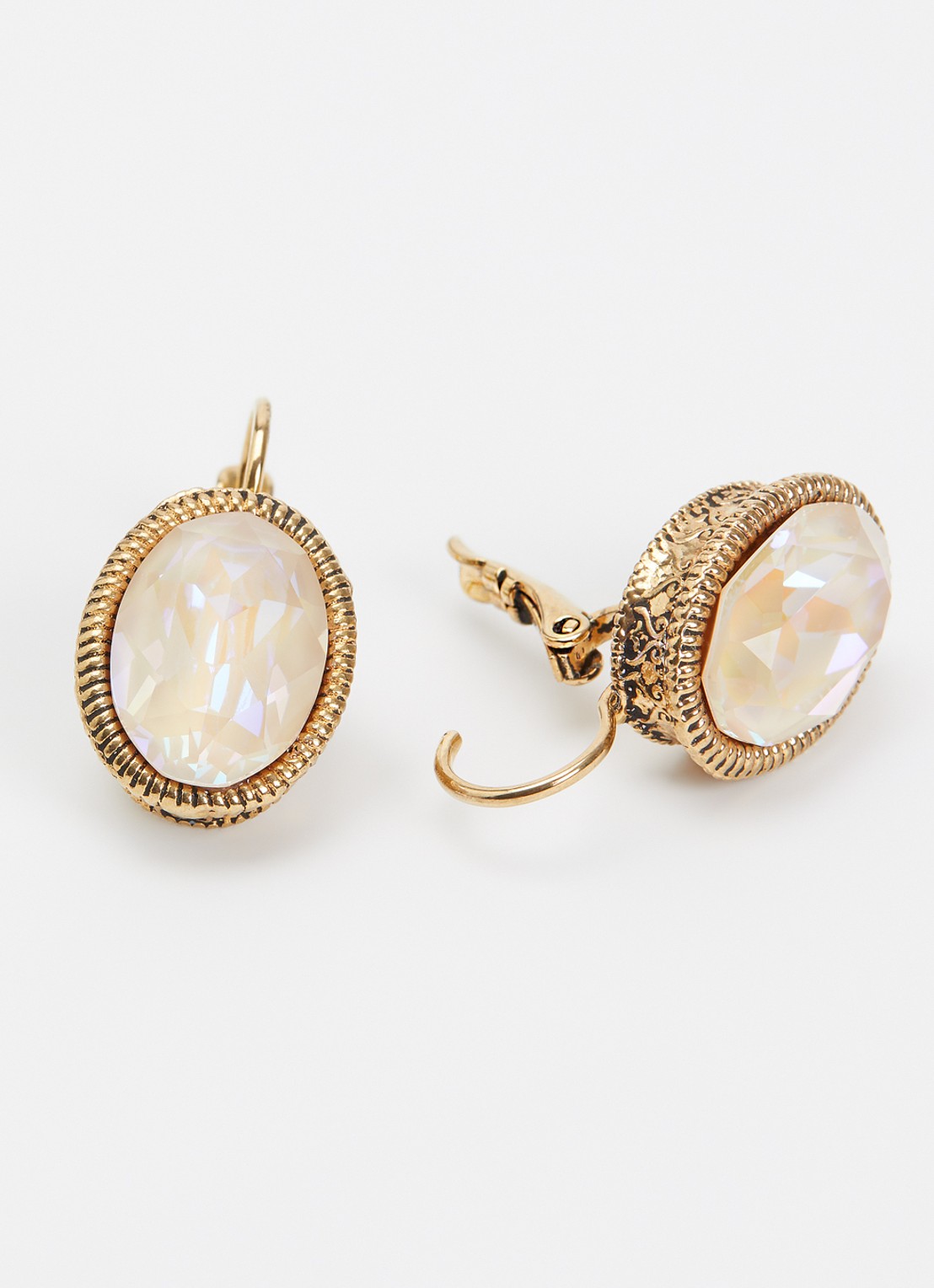 Camps & Camps Swarovski Ivory oorringen veguld - detail 2 goud