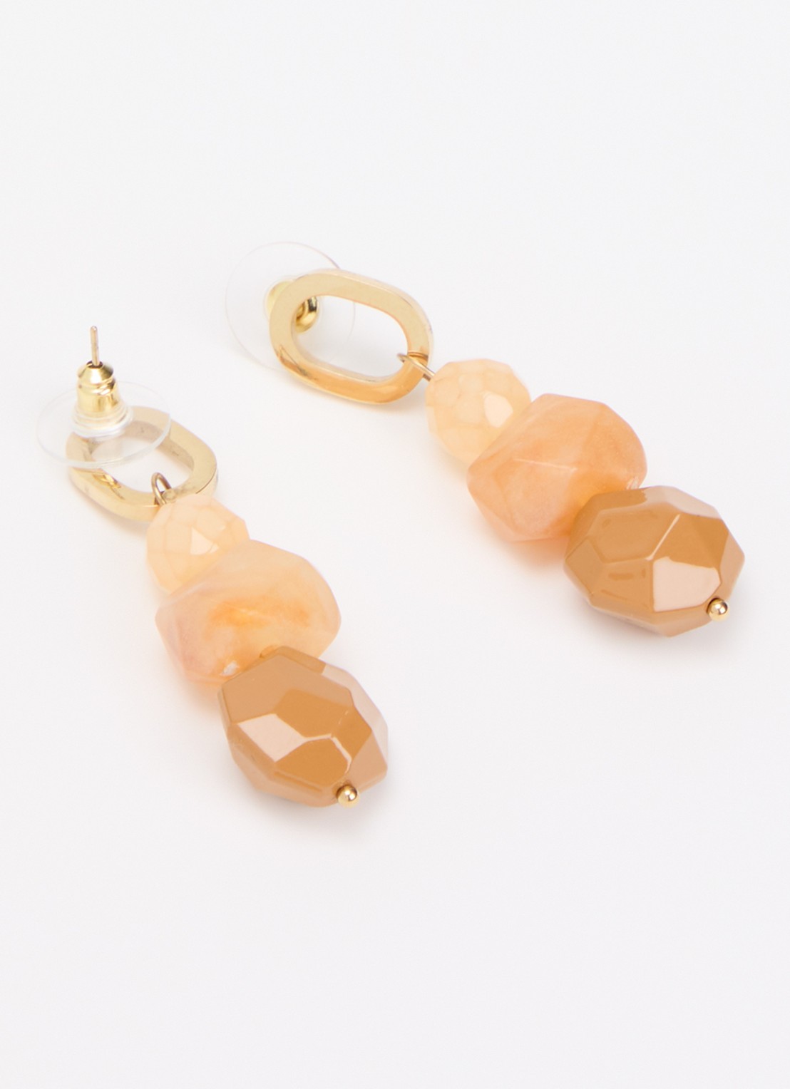 Camps & Camps Terracotta Trio oorstekers verguld - detail beige