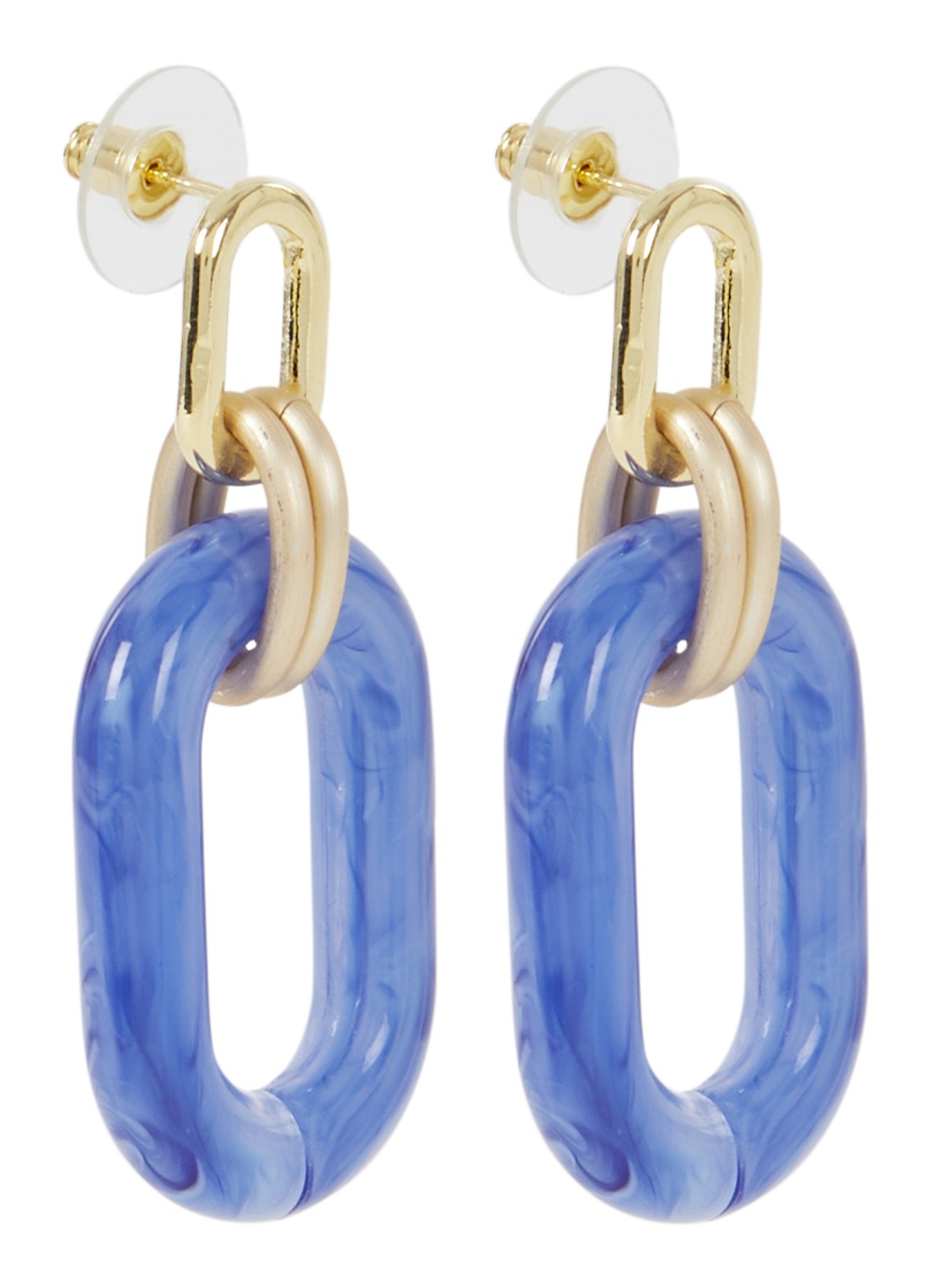 Camps & Camps The Chunky Oval Dangling oorstekers verguld - voorkant 2 goud