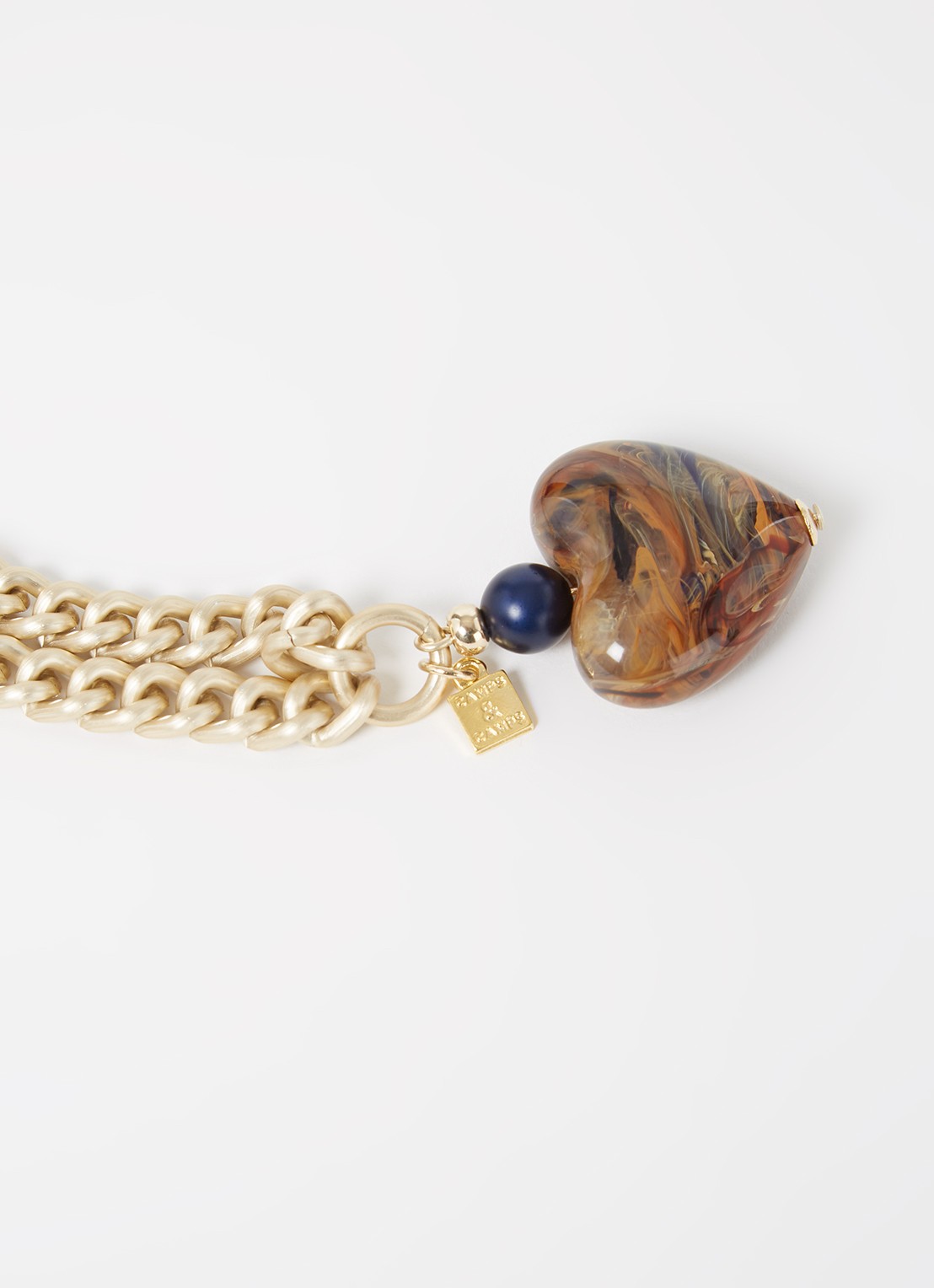Camps & Camps The Funky Heart ketting verguld - detail goud