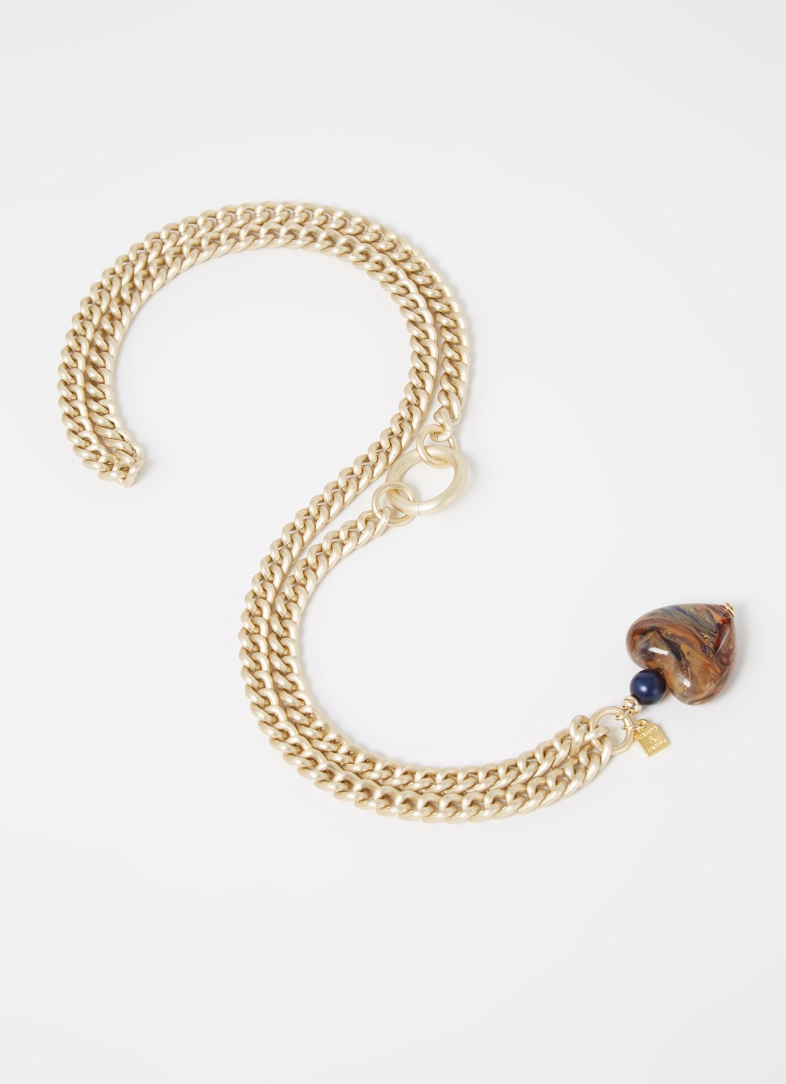 Camps & Camps The Funky Heart ketting verguld - voorkant 3 goud