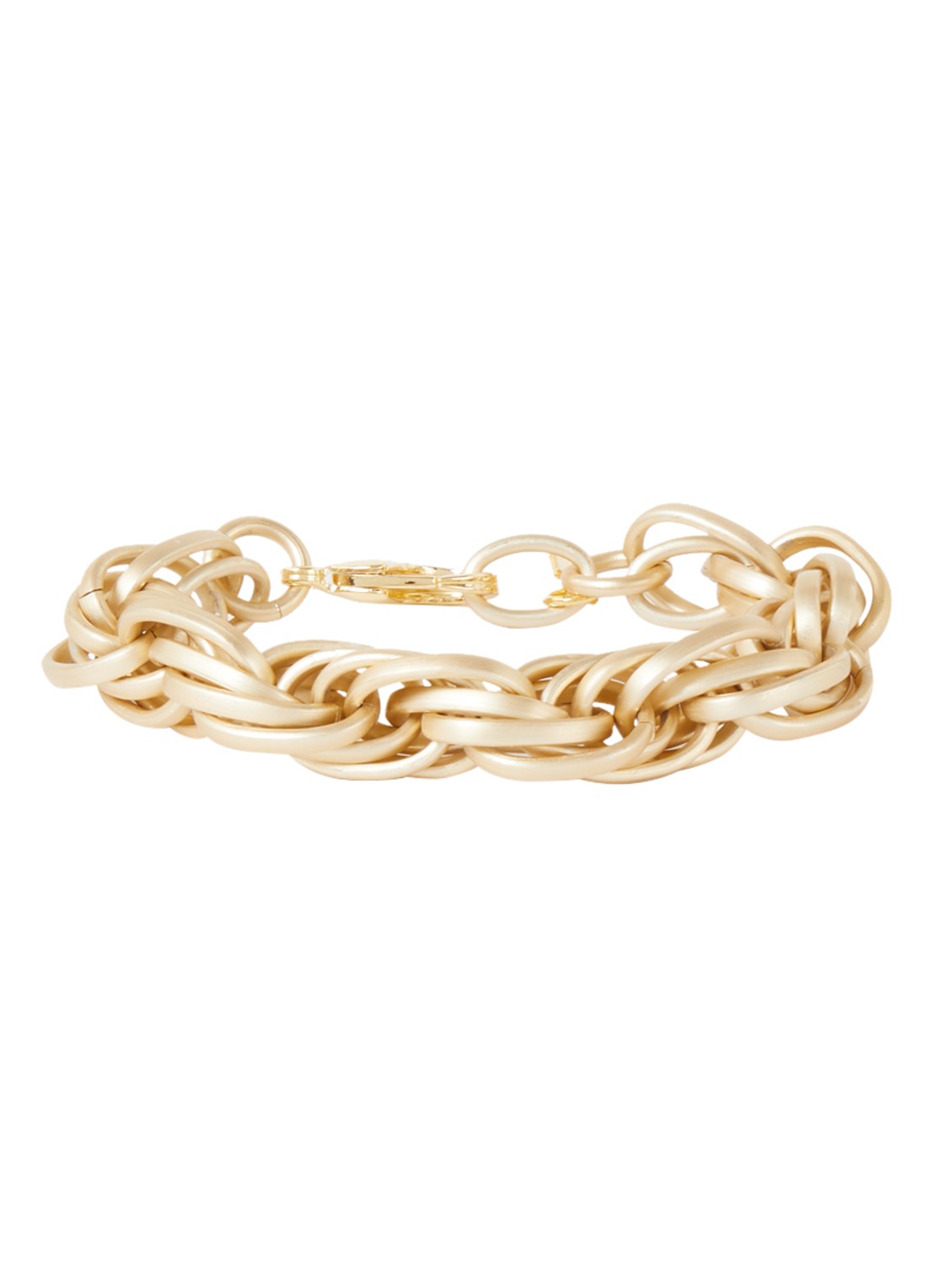 Camps & Camps The Twisted Aluminium schakelarmband verguld - voorkant 2 goud