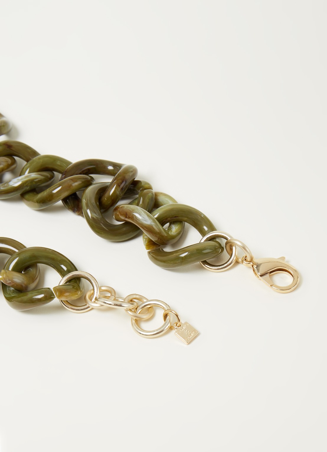 Camps & Camps Totally Vogue schakelketting met verguld detail - detail groen