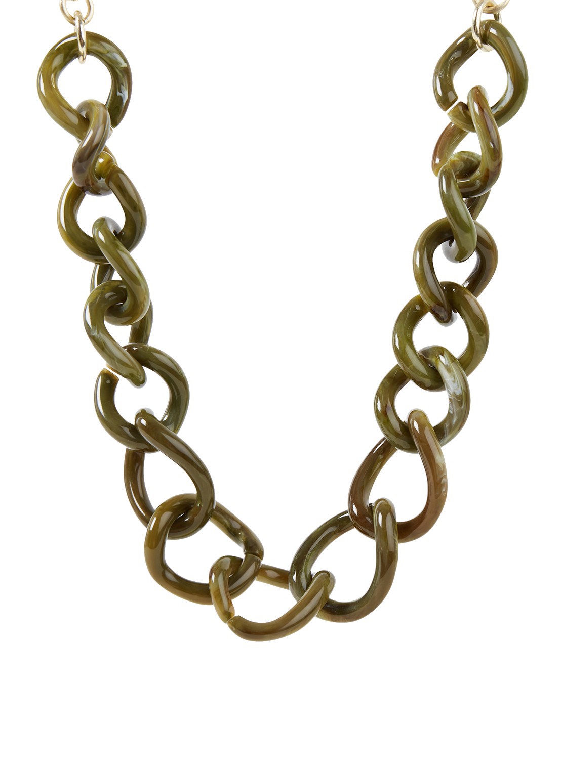 Camps & Camps Totally Vogue schakelketting met verguld detail - voorkant 2 groen