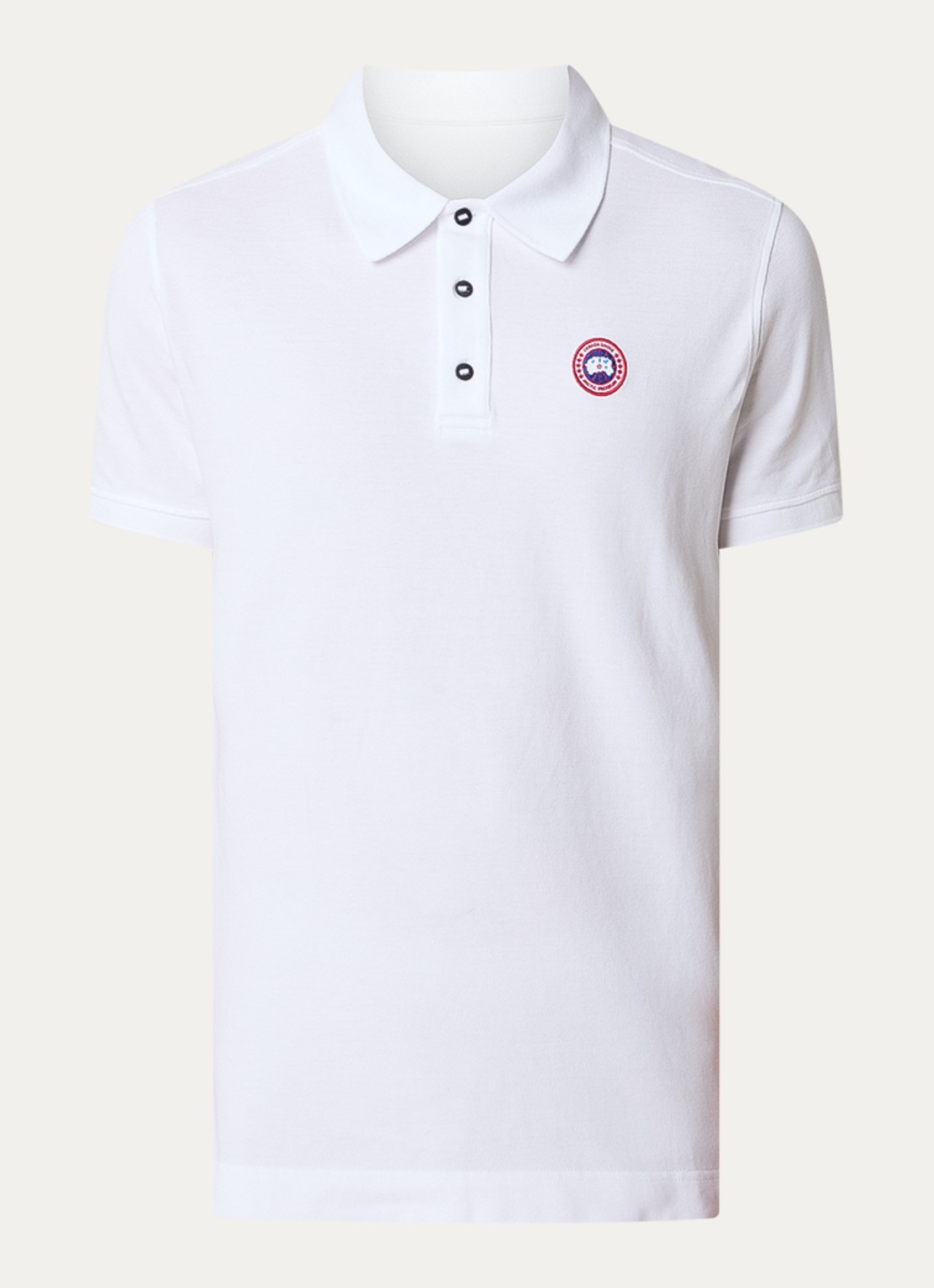Canada Goose Beckley regular fit polo van piqué katoen met logoborduring - voorkant wit