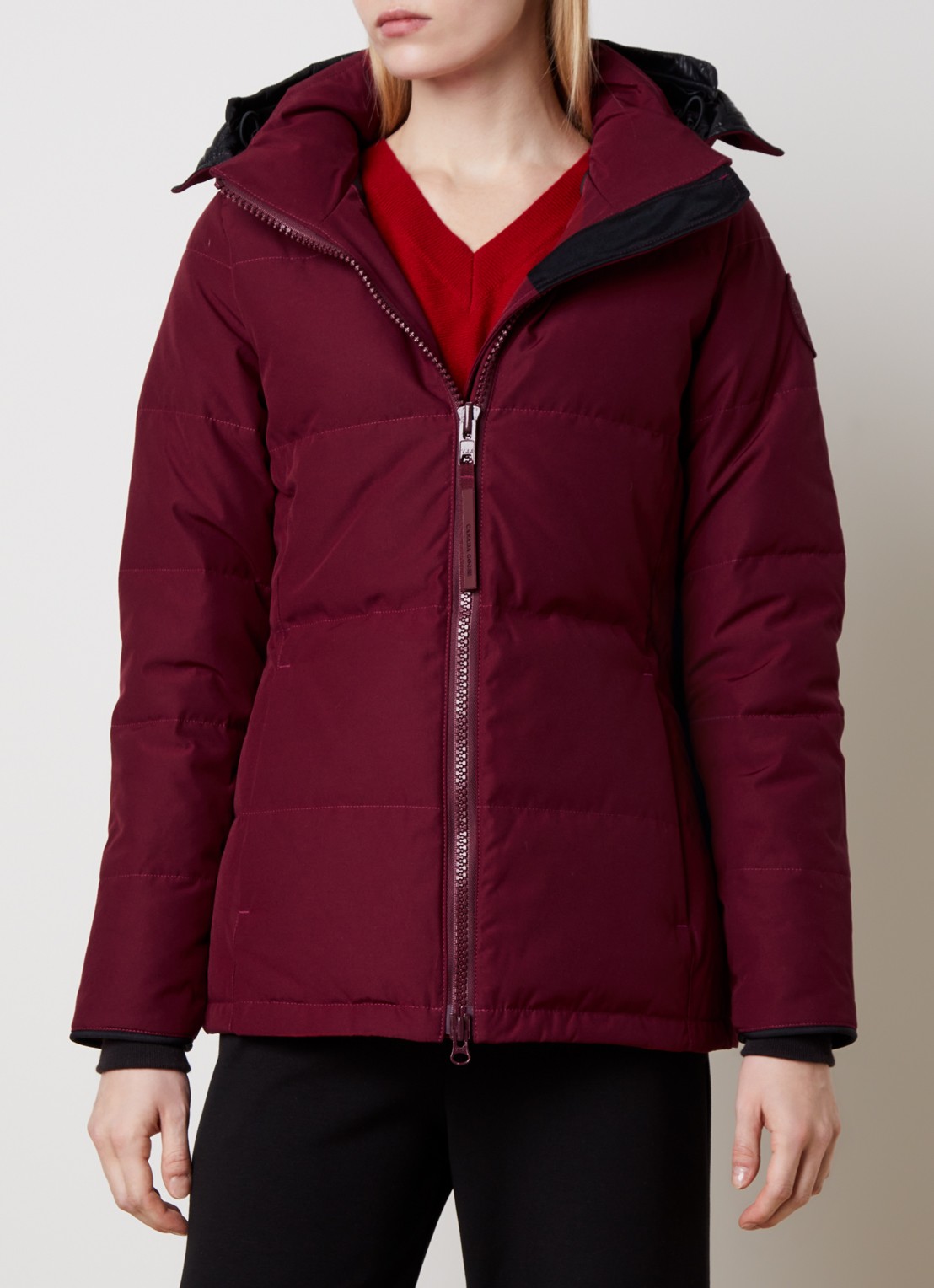 Canada Goose Chelsea gewatteerde jas met donsvulling - detail 4 bordeauxrood