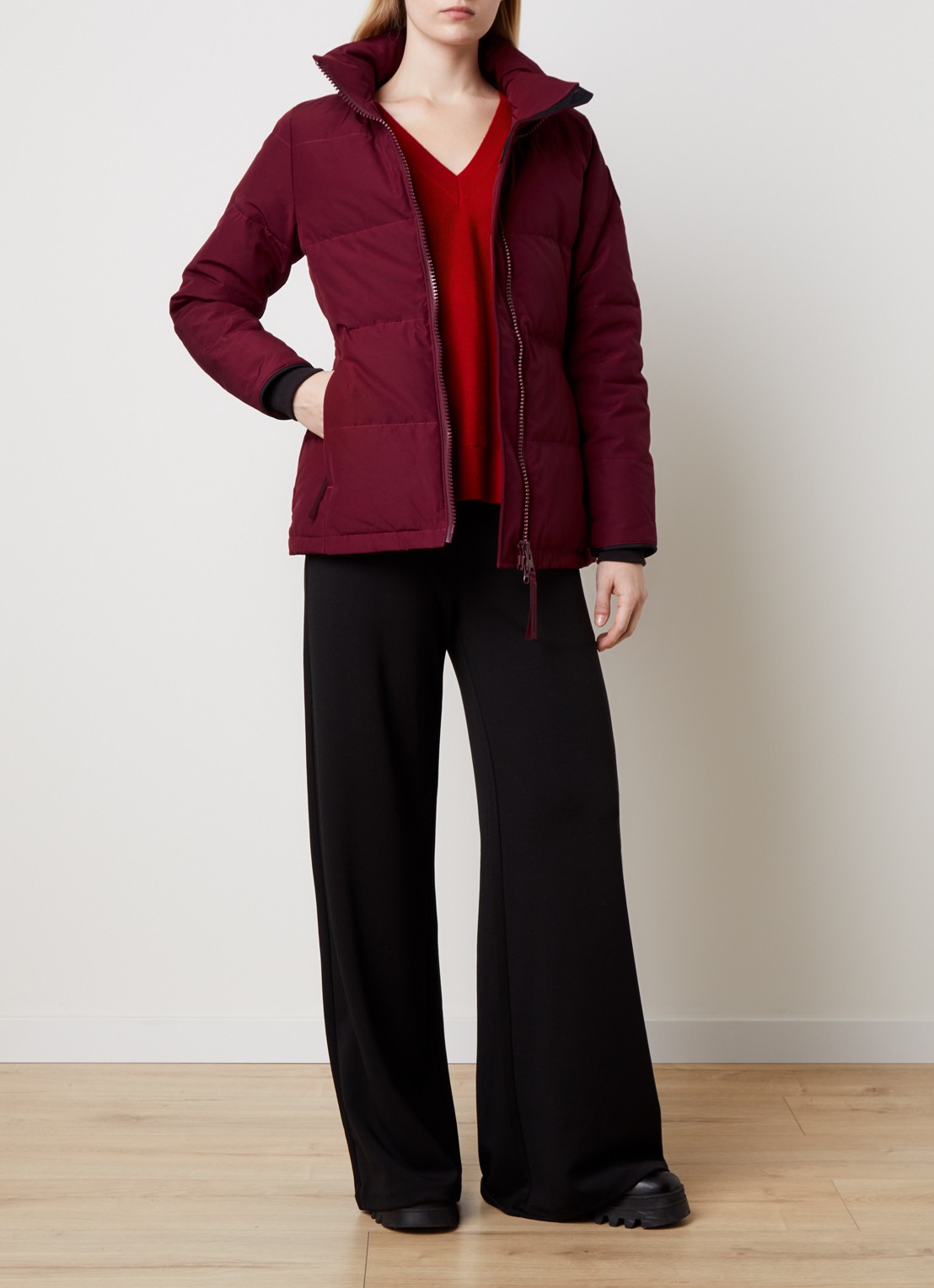 Canada Goose Chelsea gewatteerde jas met donsvulling - voorkant 3 bordeauxrood