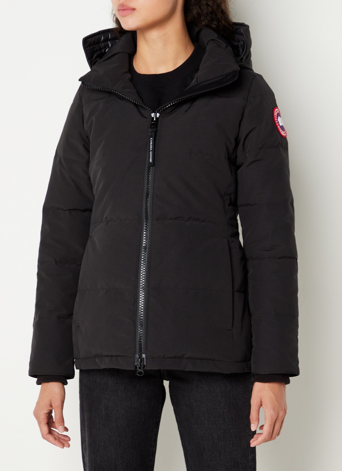 Canada Goose Chelsea gewatteerde jas met donsvulling - detail zwart