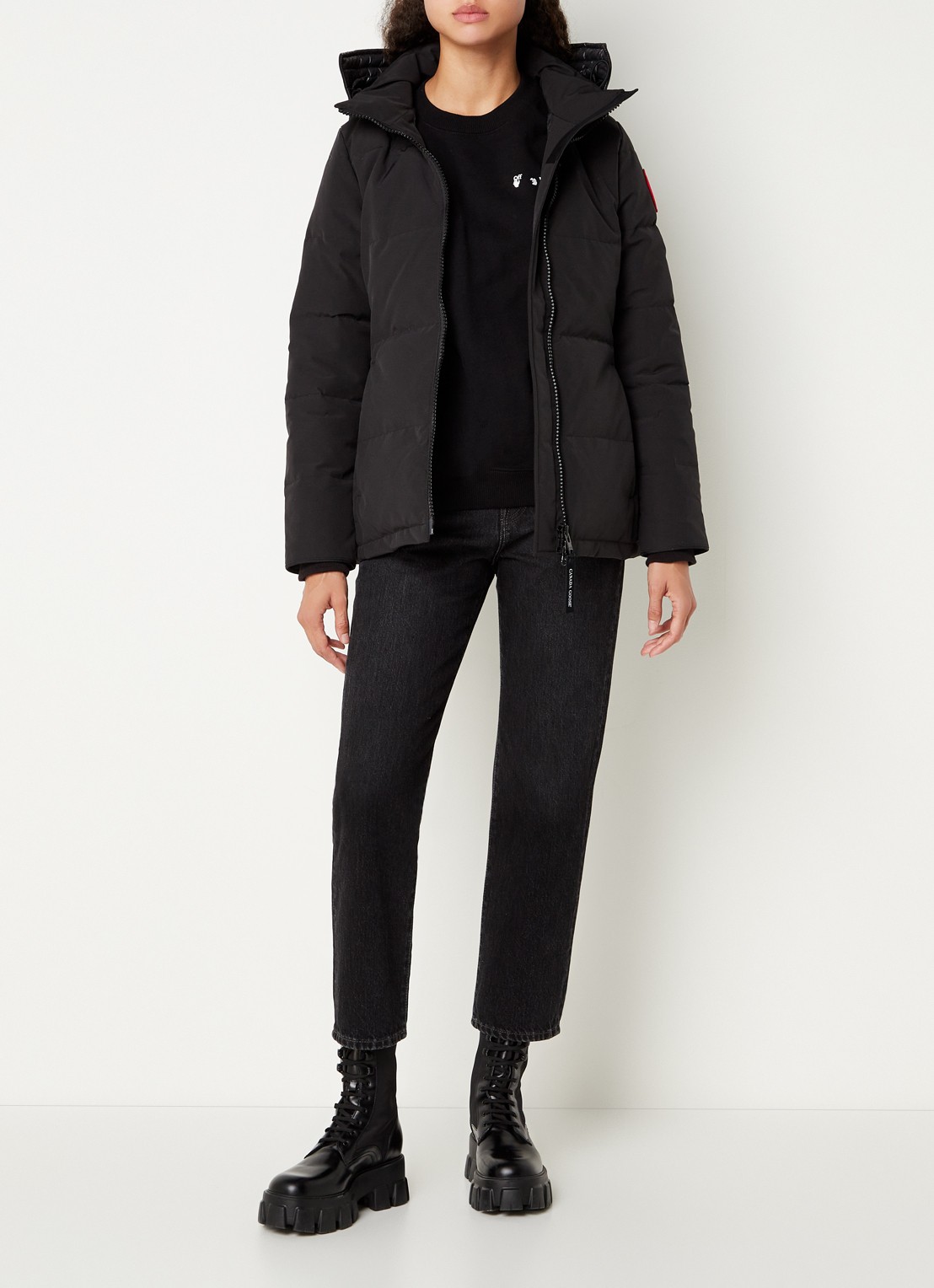 Canada Goose Chelsea gewatteerde jas met donsvulling - voorkant 6 zwart