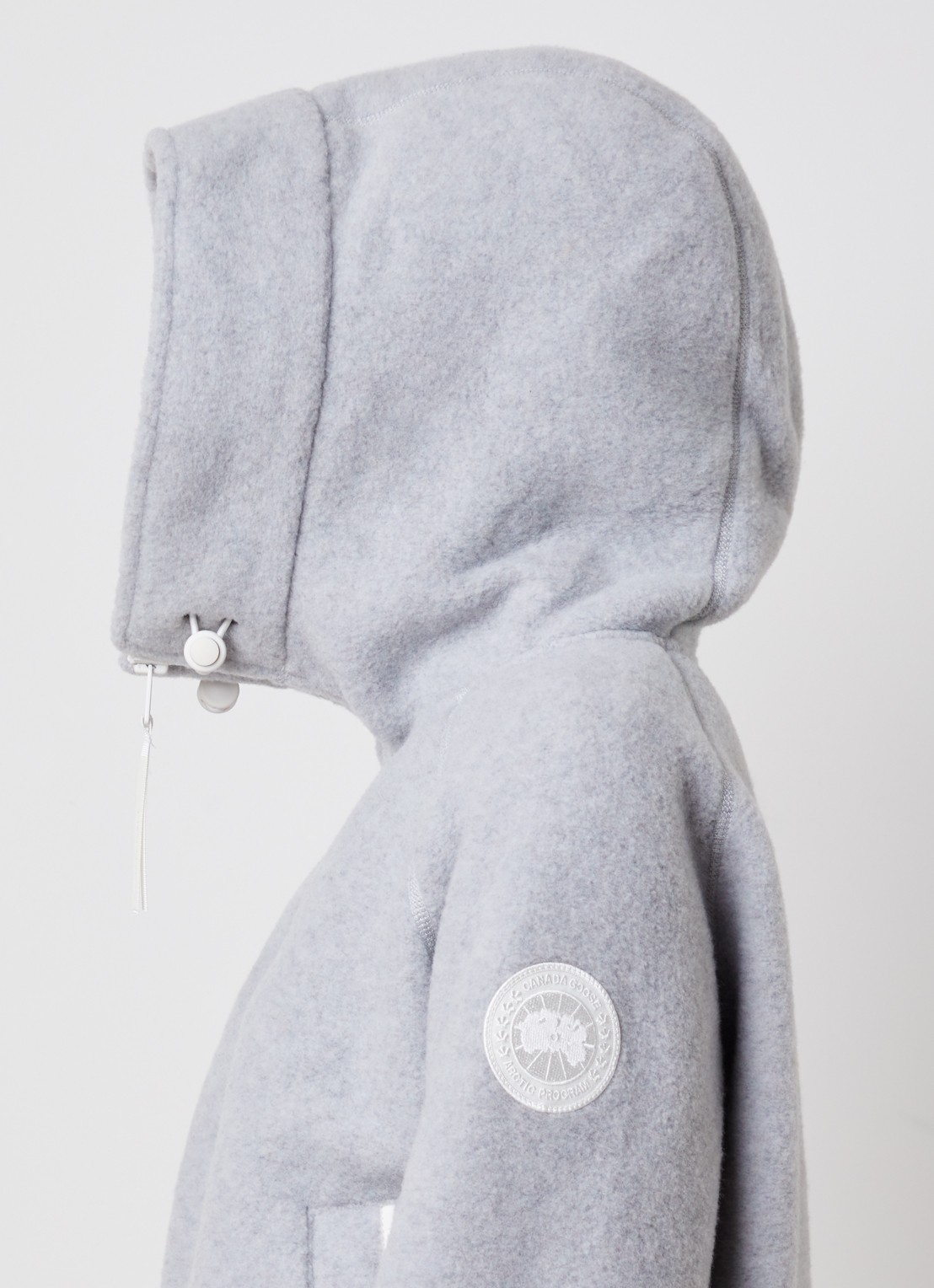 Canada Goose Chiliwack jack van wol met capuchon - detail 2 lichtgrijs