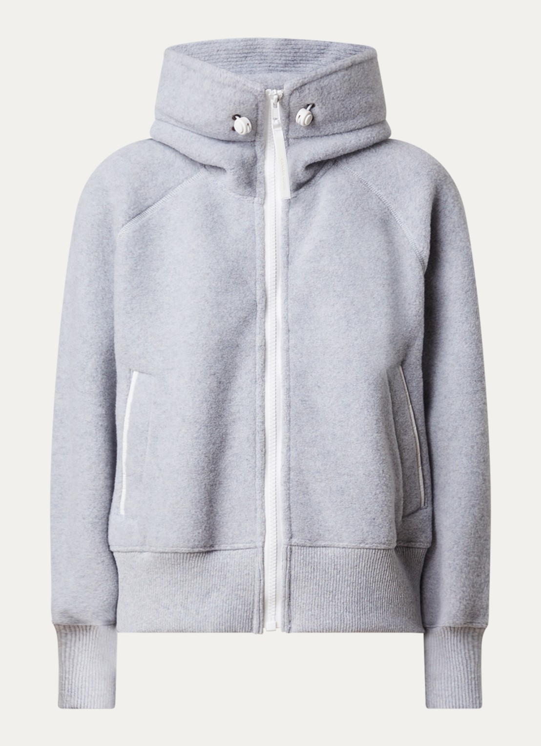 Canada Goose Chiliwack jack van wol met capuchon - voorkant 4 lichtgrijs