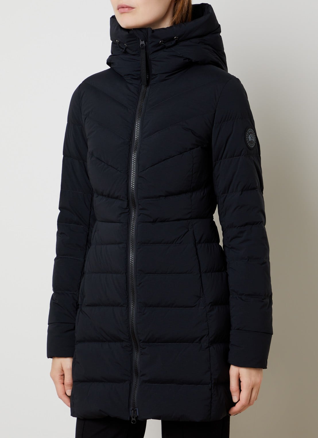 Canada Goose Clair gewatteerde jas met capuchon en donsvulling - detail 4 zwart