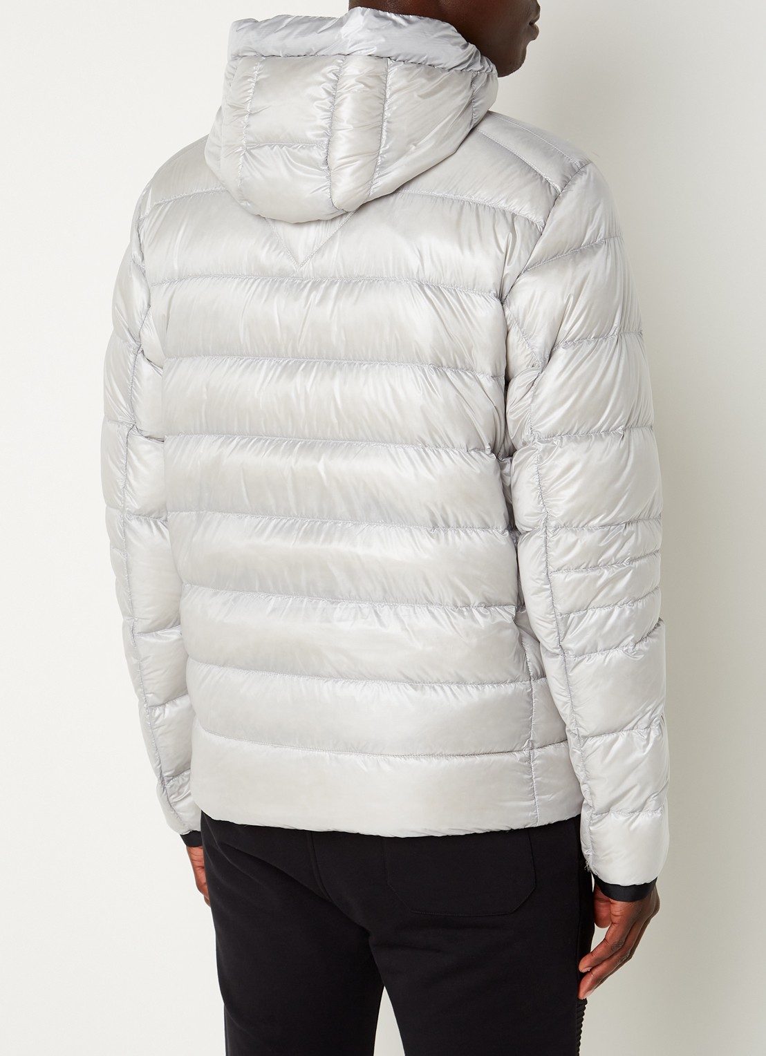 Canada Goose Crofton gewatteerd jack met capuchon en donsvulling - achterkant 4 lichtgrijs