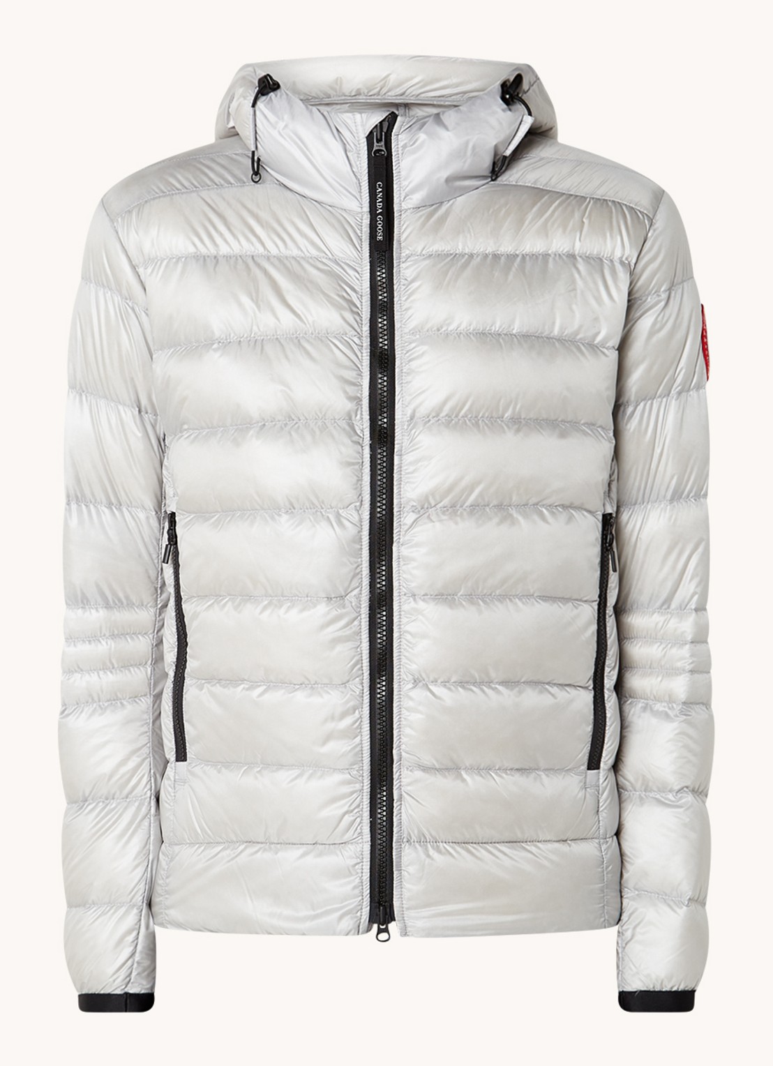 Canada Goose Crofton gewatteerd jack met capuchon en donsvulling - voorkant 5 lichtgrijs