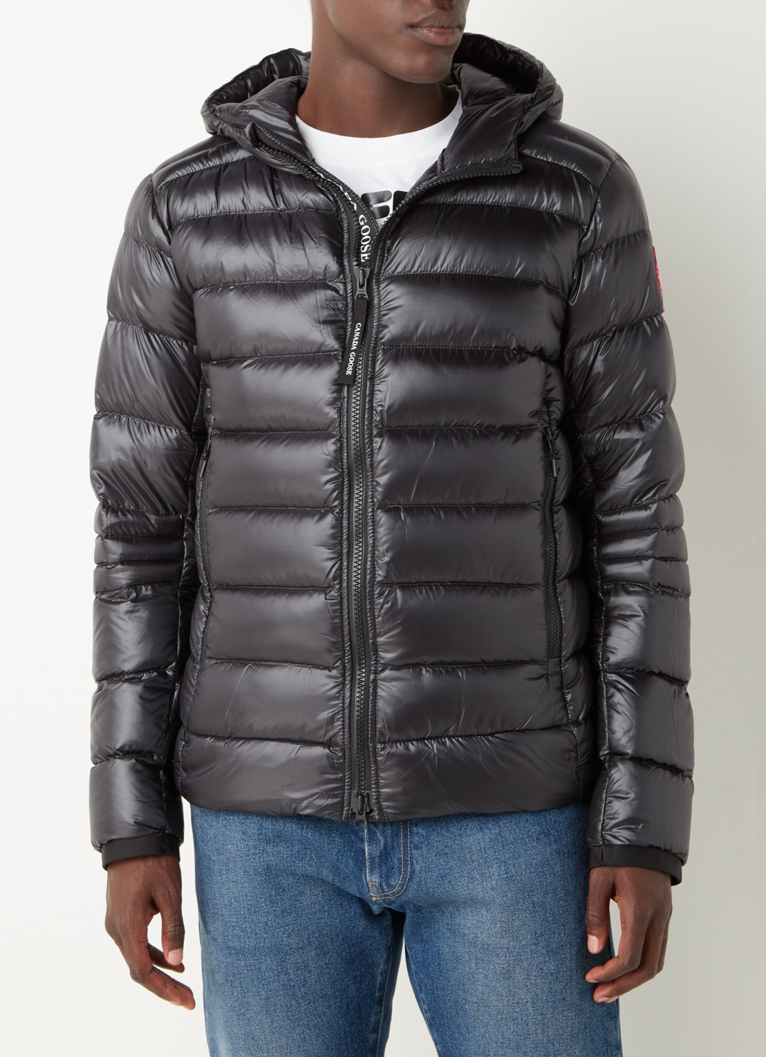 Canada Goose Crofton gewatteerd jack met capuchon en donsvulling - detail 4 antraciet