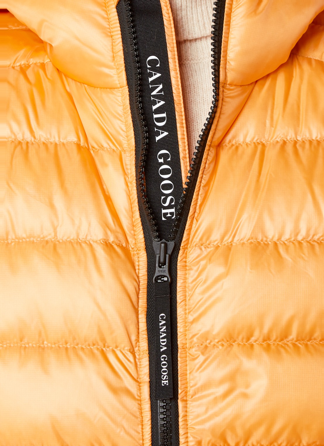 Canada Goose Crofton gewatteerd jack met capuchon en donsvulling - detail 7 oranje