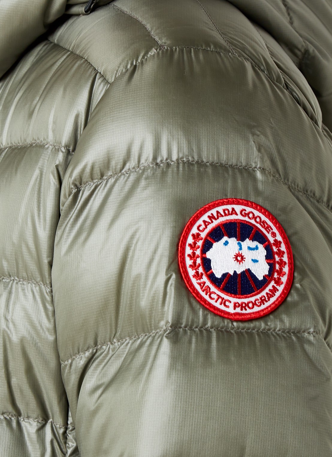 Canada Goose Crofton gewatteerd jack met capuchon en donsvulling - detail 7 bronsgroen