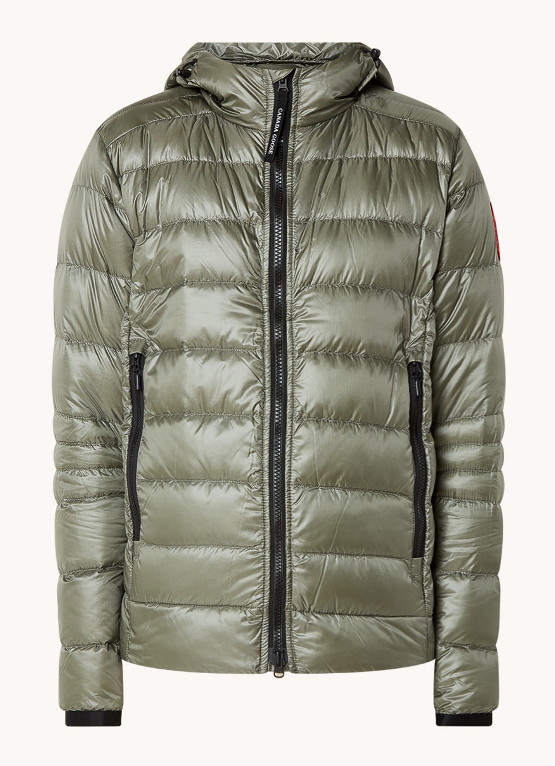 Canada Goose Crofton gewatteerd jack met capuchon en donsvulling - voorkant bronsgroen