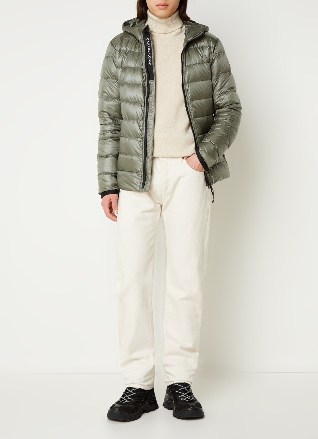 Canada Goose Crofton gewatteerd jack met capuchon en donsvulling - voorkant 2 bronsgroen