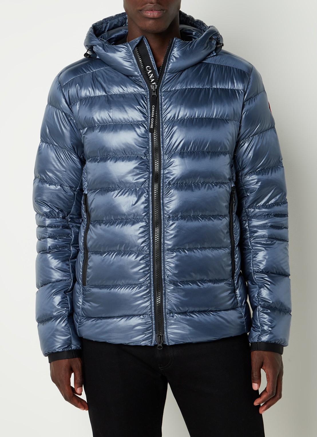 Canada Goose Crofton gewatteerd jack met capuchon en donsvulling - detail 4 middenblauw