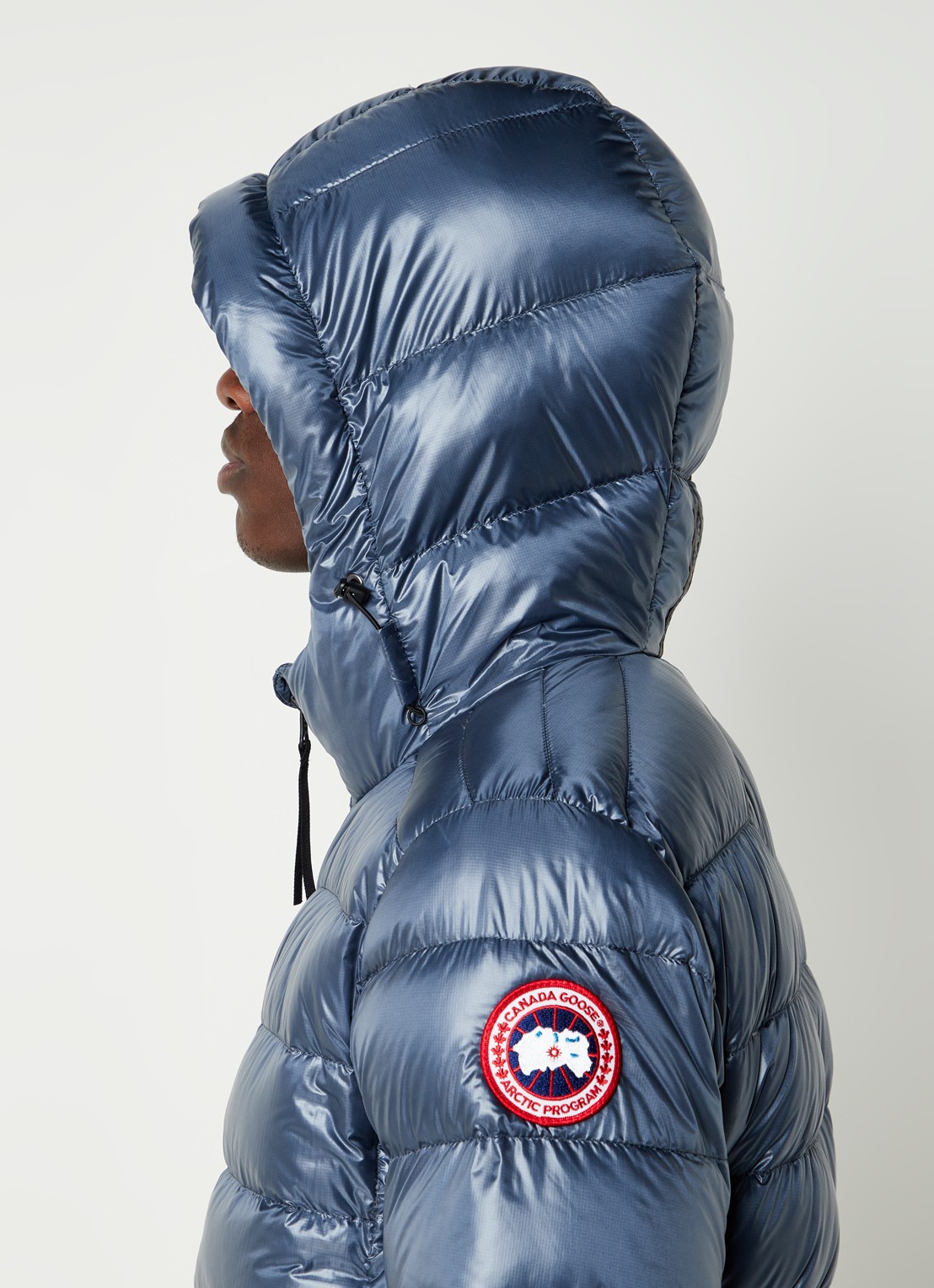 Canada Goose Crofton gewatteerd jack met capuchon en donsvulling - detail 5 middenblauw