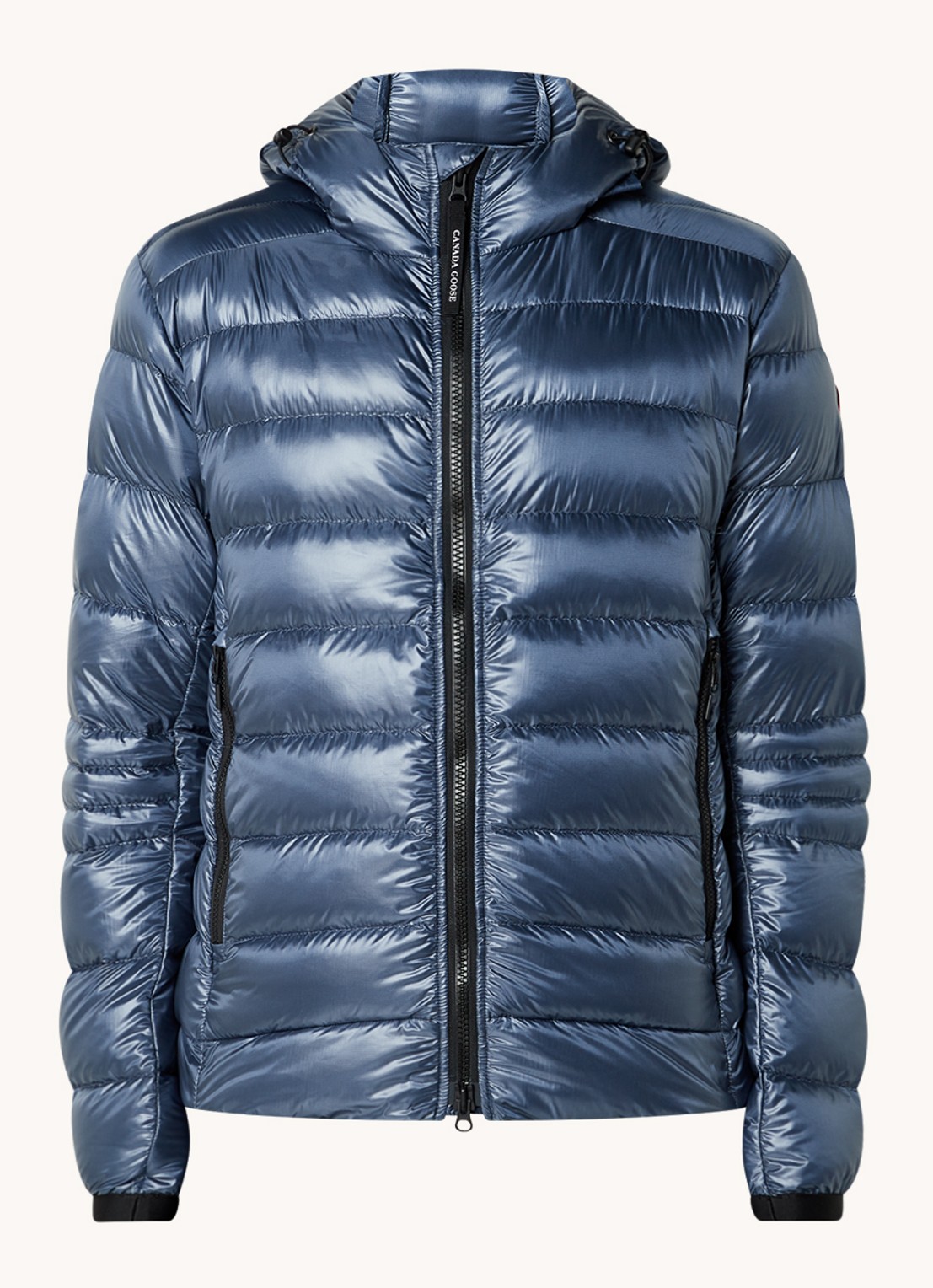 Canada Goose Crofton gewatteerd jack met capuchon en donsvulling - voorkant middenblauw