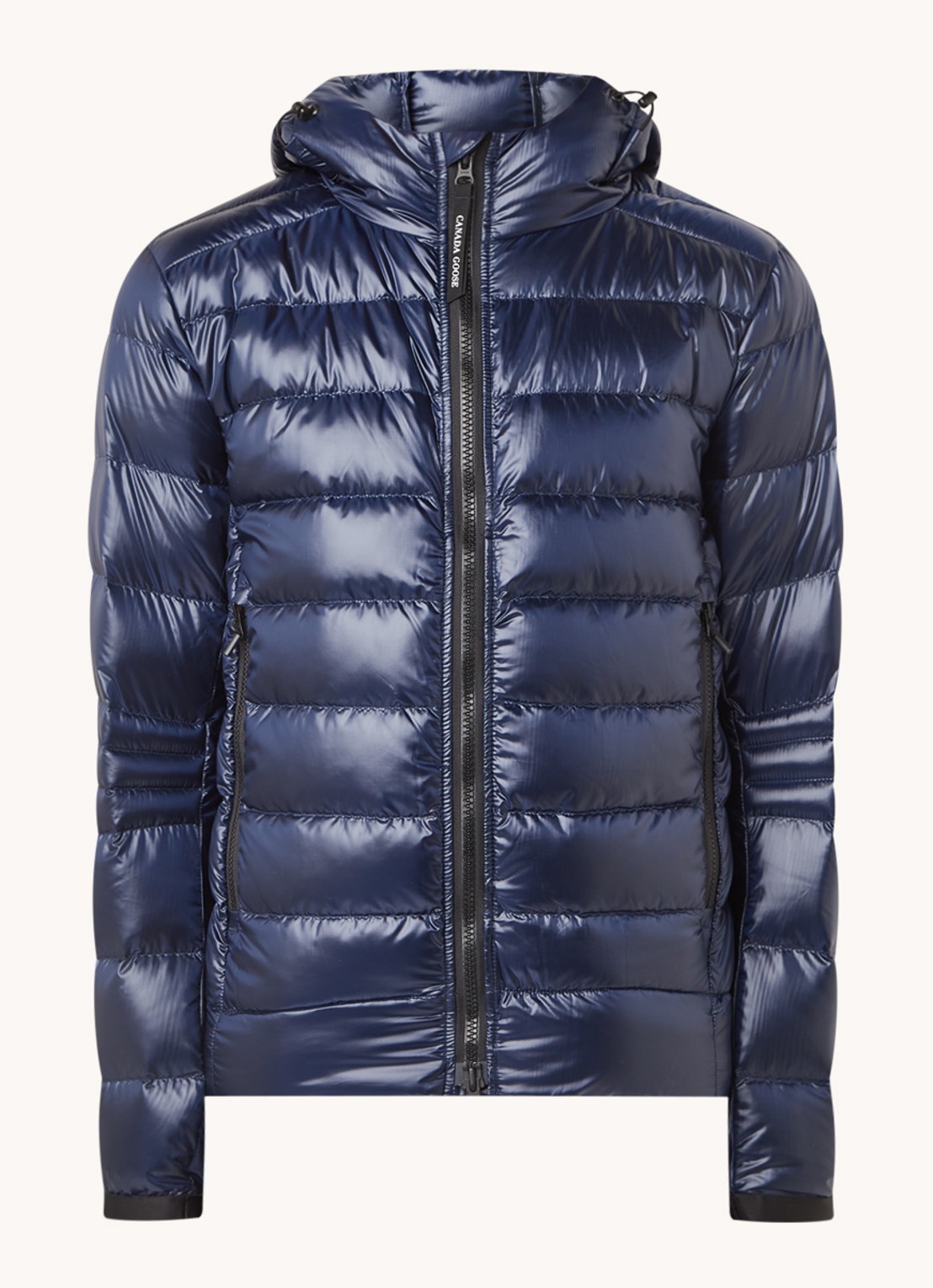 Canada Goose Crofton gewatteerd jack met capuchon en donsvulling - voorkant blauw
