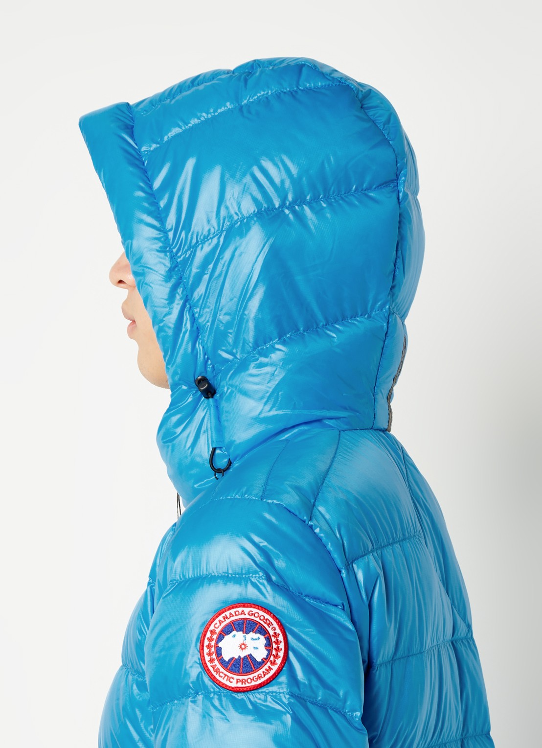 Canada Goose Crofton gewatteerd jack met capuchon en donsvulling - detail 5 blauw