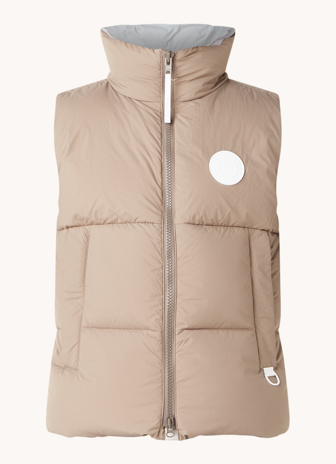 Canada Goose Everett gewatteerde bodywarmer met donsvulling - voorkant zand