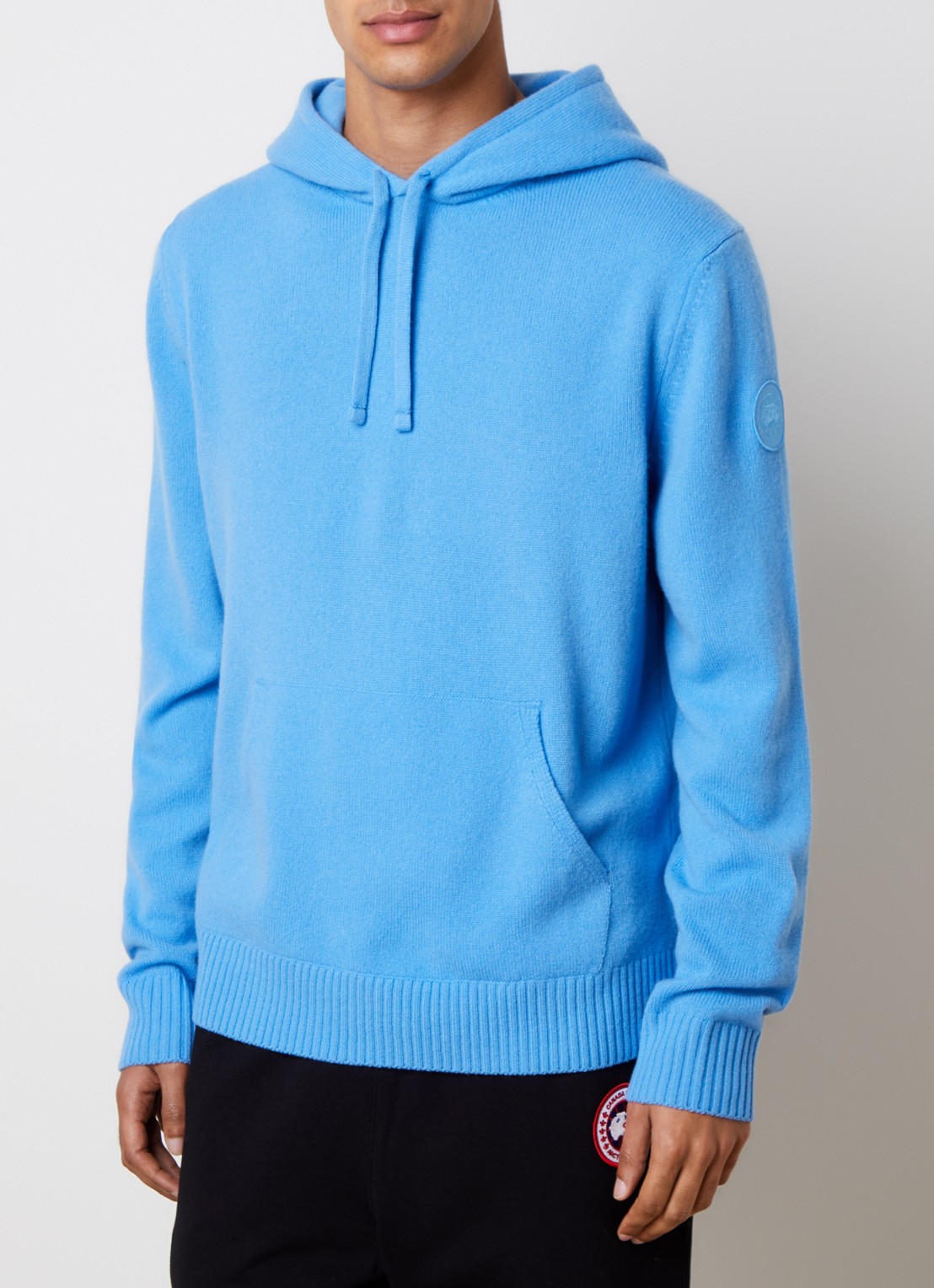 Canada Goose Fijngebreide trui van wol met capuchon - detail 2 blauw