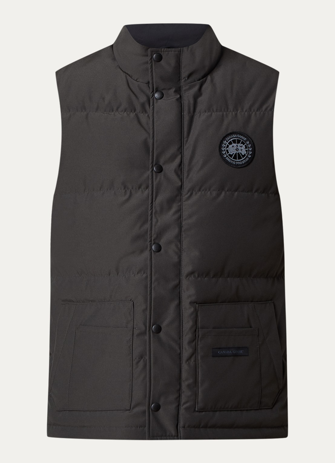 Canada Goose Freestyle gewatteerde bodywarmer met donsvulling en steekzakken - voorkant donkergrijs