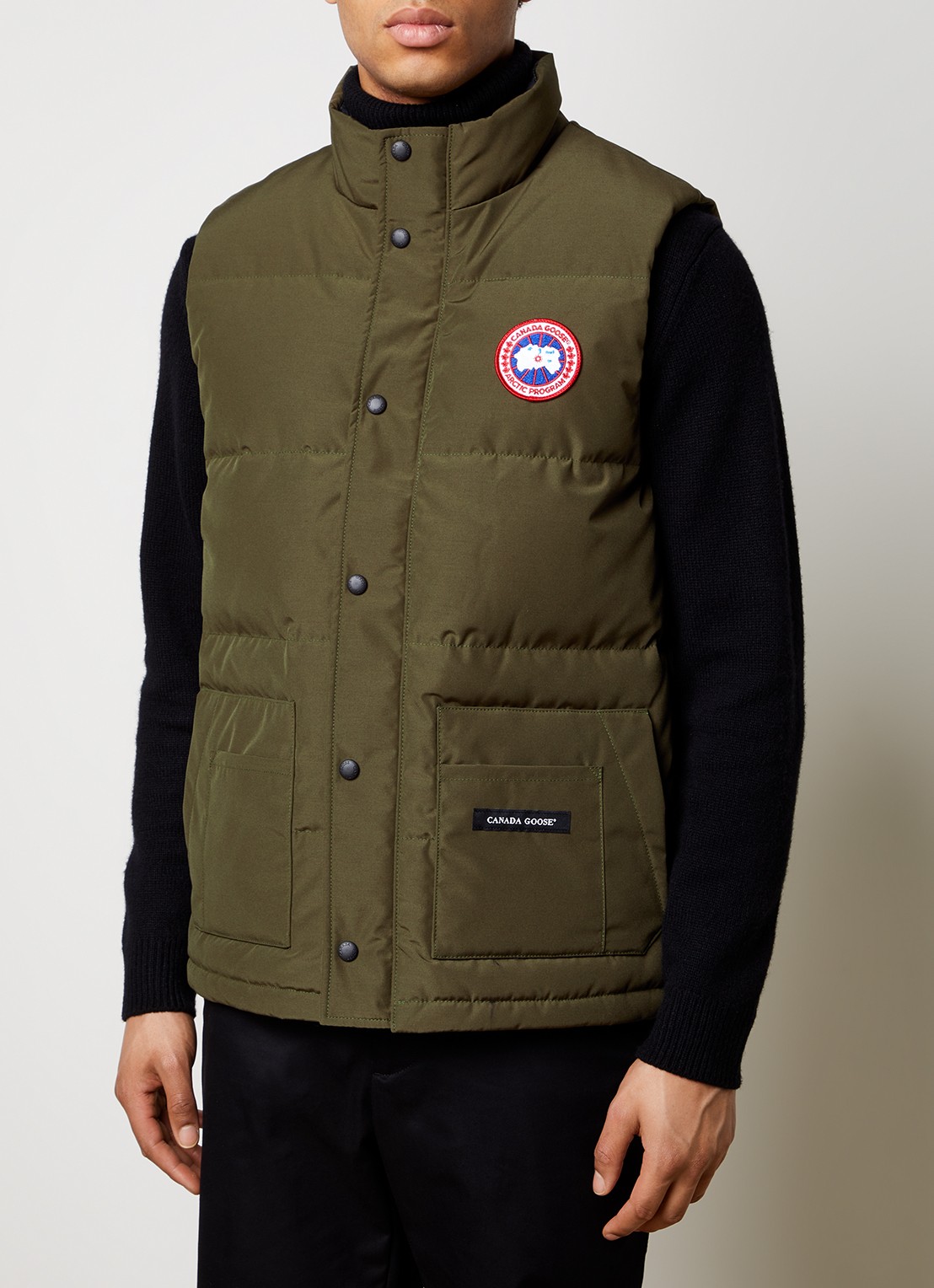Canada Goose Freestyle gewatteerde bodywarmer met donsvulling en steekzakken - detail 4 legergroen