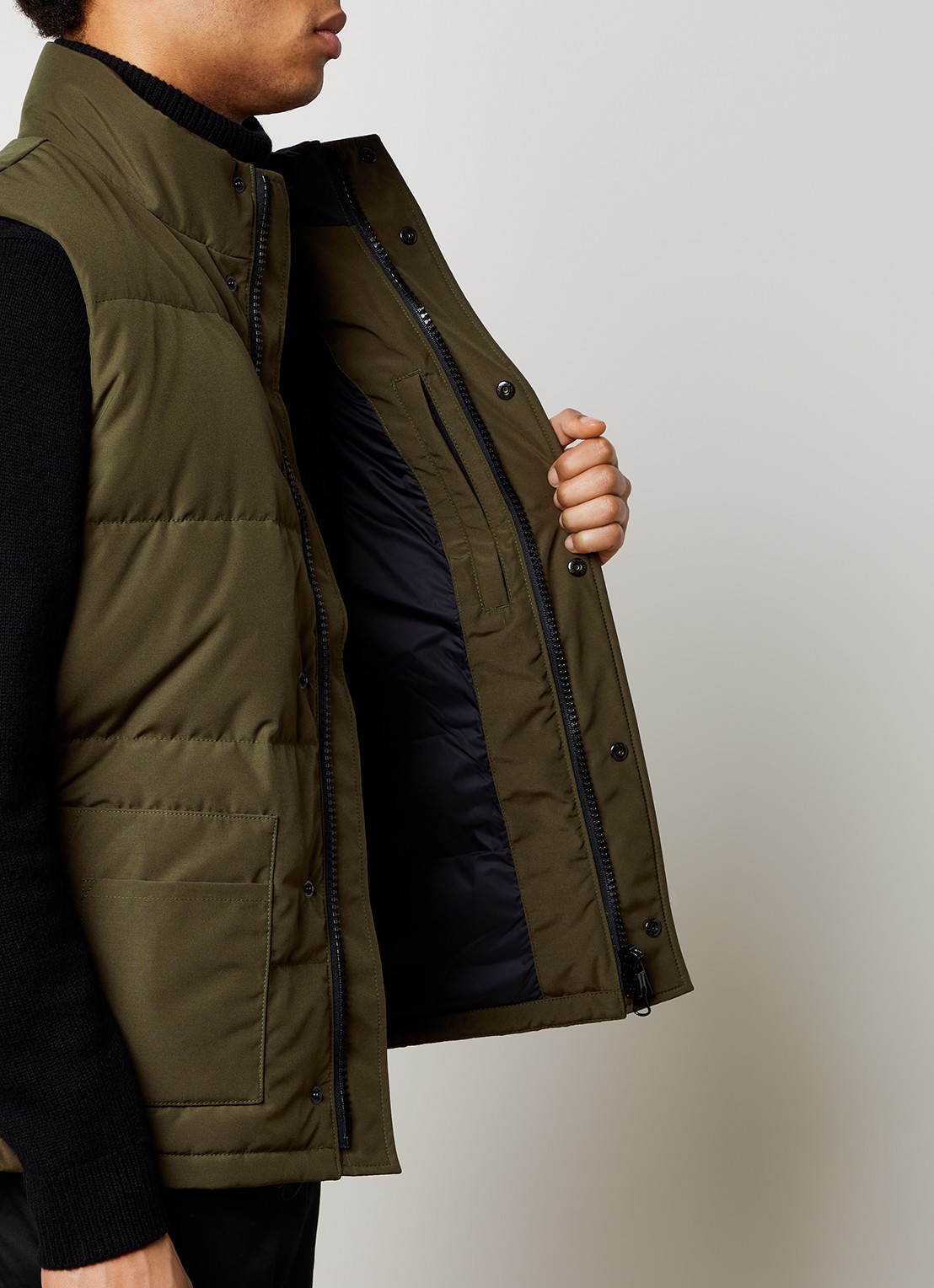 Canada Goose Freestyle gewatteerde bodywarmer met donsvulling en steekzakken - detail 5 legergroen