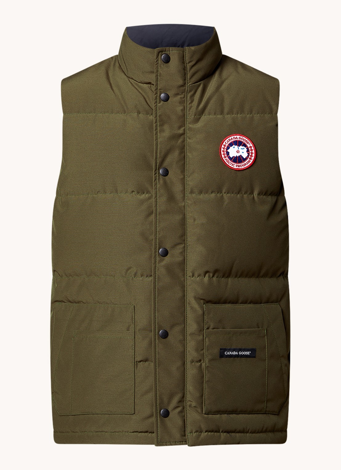 Canada Goose Freestyle gewatteerde bodywarmer met donsvulling en steekzakken - voorkant 2 legergroen