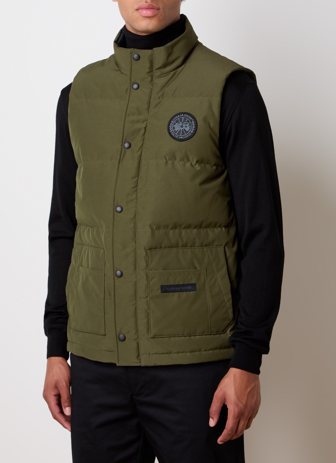 Canada Goose Freestyle gewatteerde bodywarmer met donsvulling en steekzakken - detail 4 olijfgroen