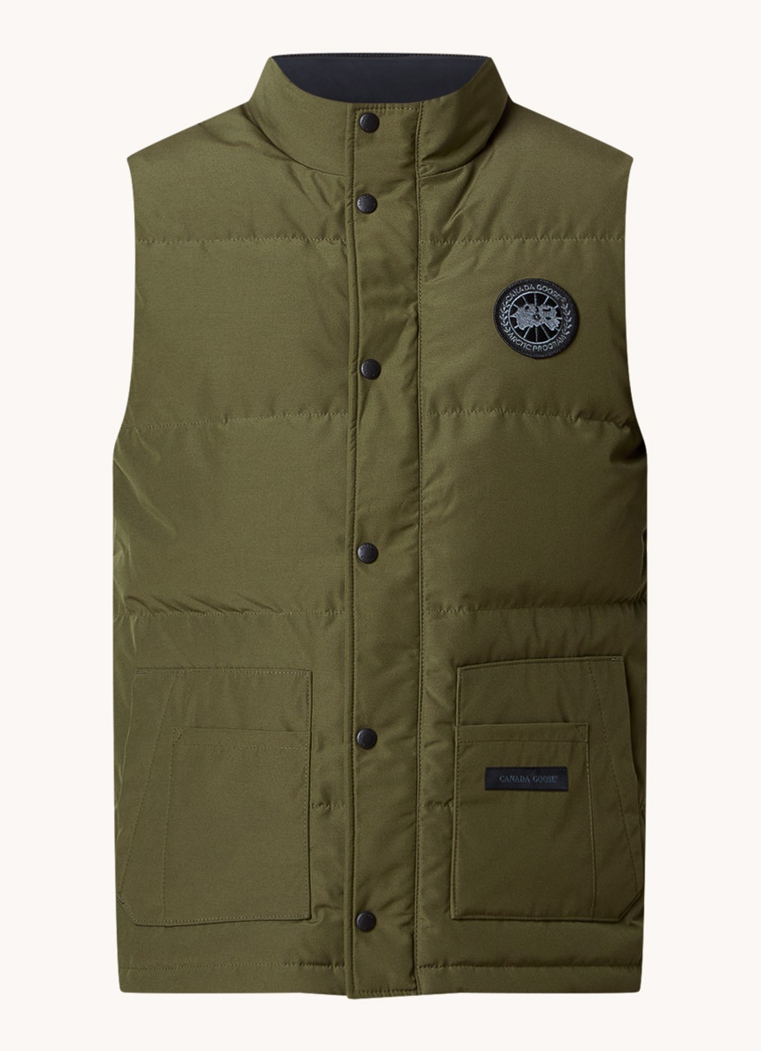 Canada Goose Freestyle gewatteerde bodywarmer met donsvulling en steekzakken - voorkant 2 olijfgroen