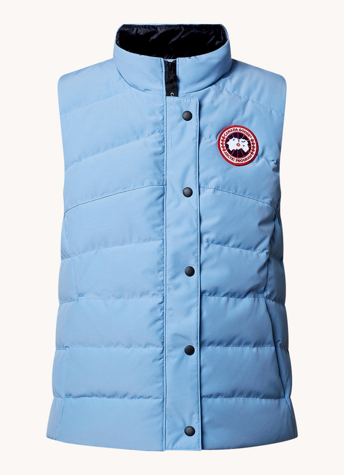 Canada Goose Freestyle gewatteerde bodywarmer met donsvulling en steekzakken - voorkant staalblauw