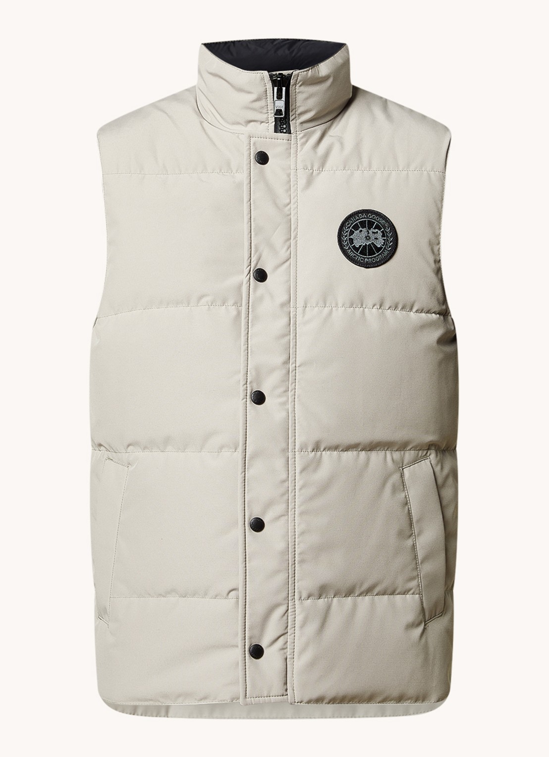 Canada Goose Garson gewatteerde bodywarmer met donsvulling en logo - voorkant 3 donkerbeige