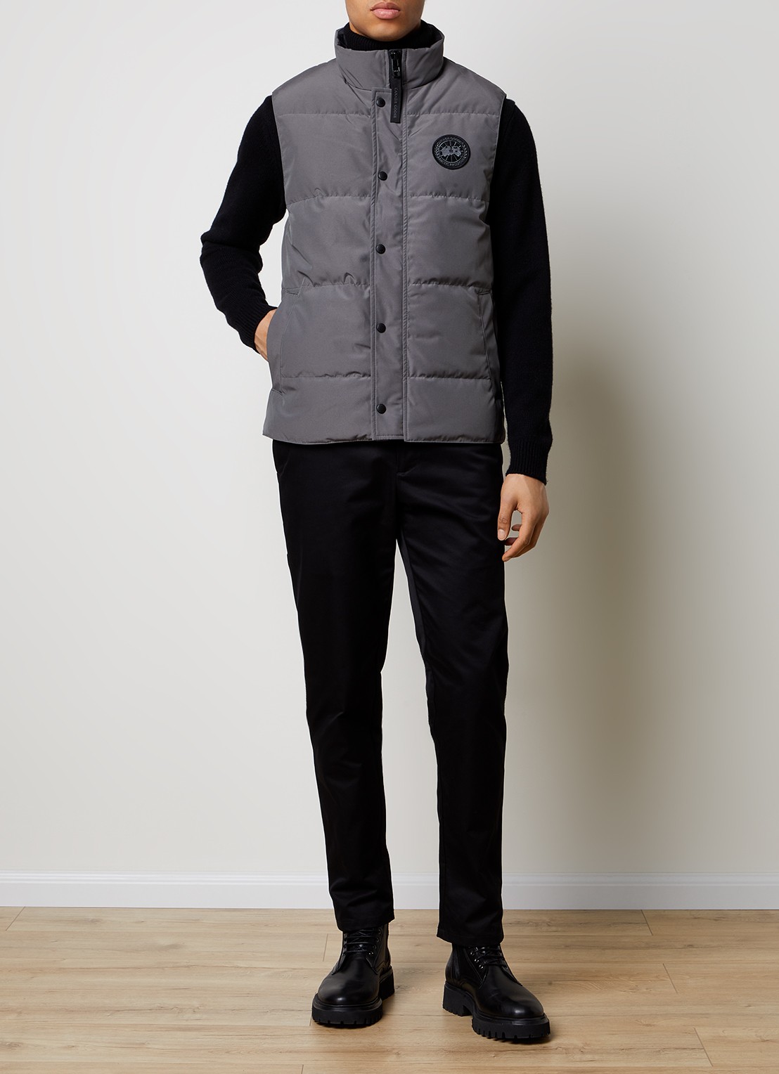 Canada Goose Garson gewatteerde bodywarmer met donsvulling en logo - voorkant 3 khaki