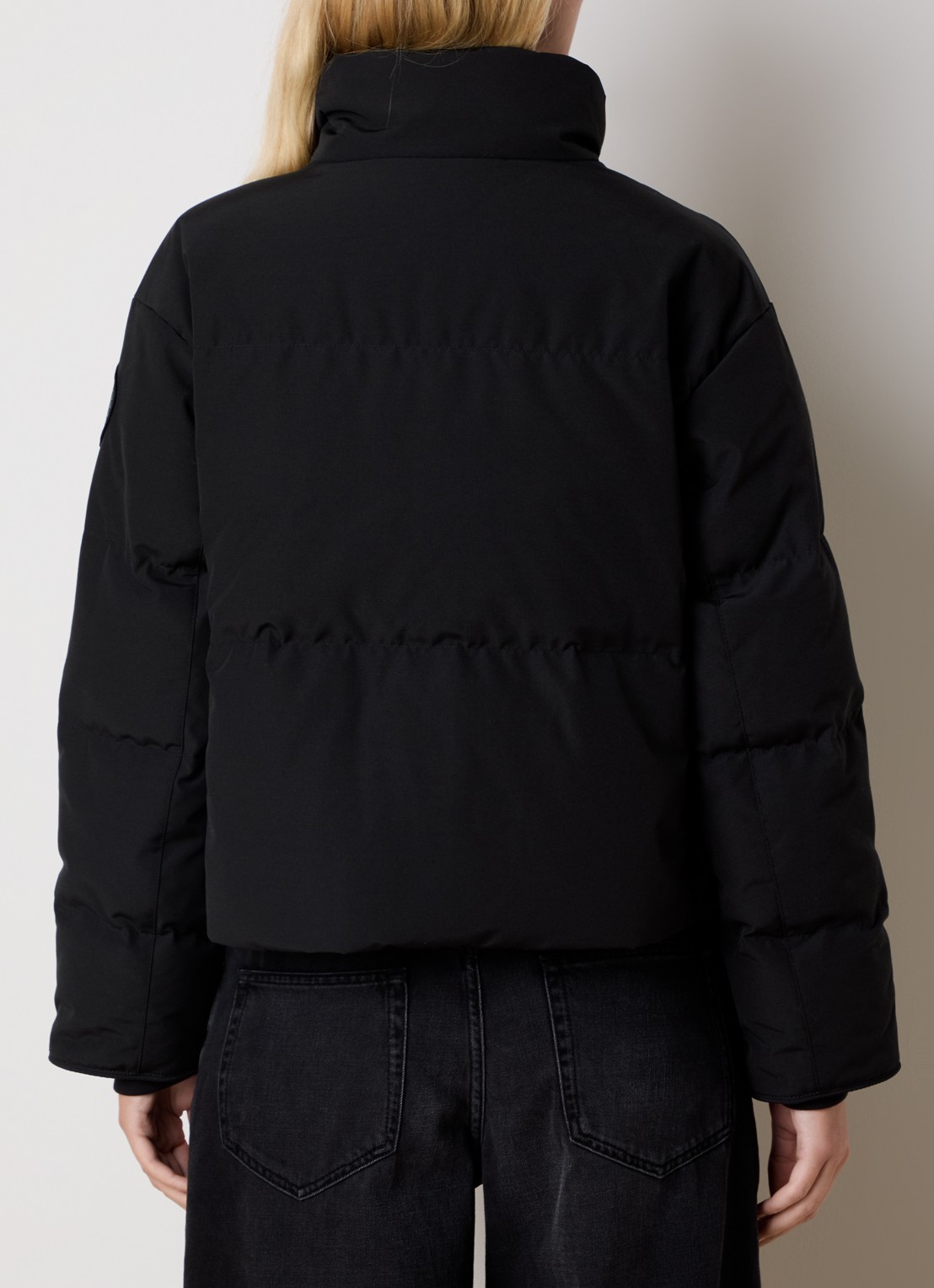 Canada Goose Grandview cropped puffer jack met ritszakken en logo - achterkant 6 zwart